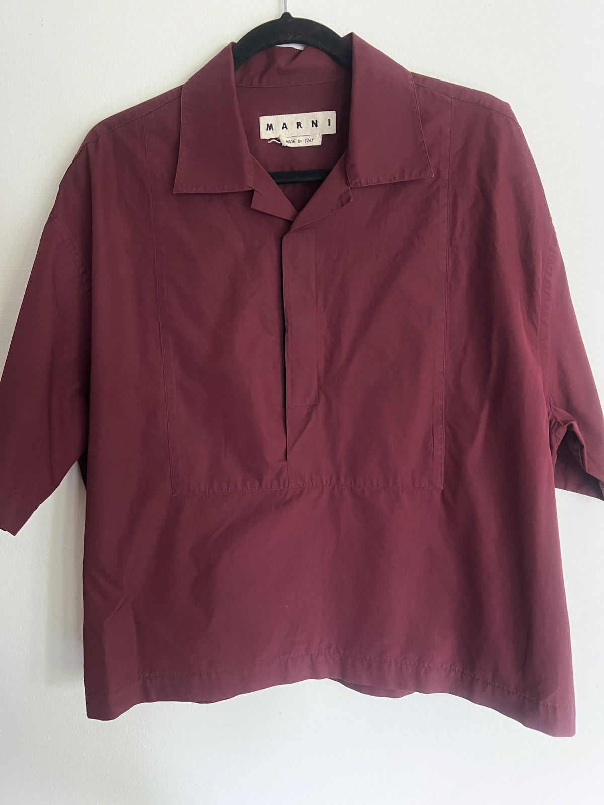 Marni Marni Burgundy Short Sleeve Shirt Size US L / EU 52-54 / 3 - 1 Thumbnail