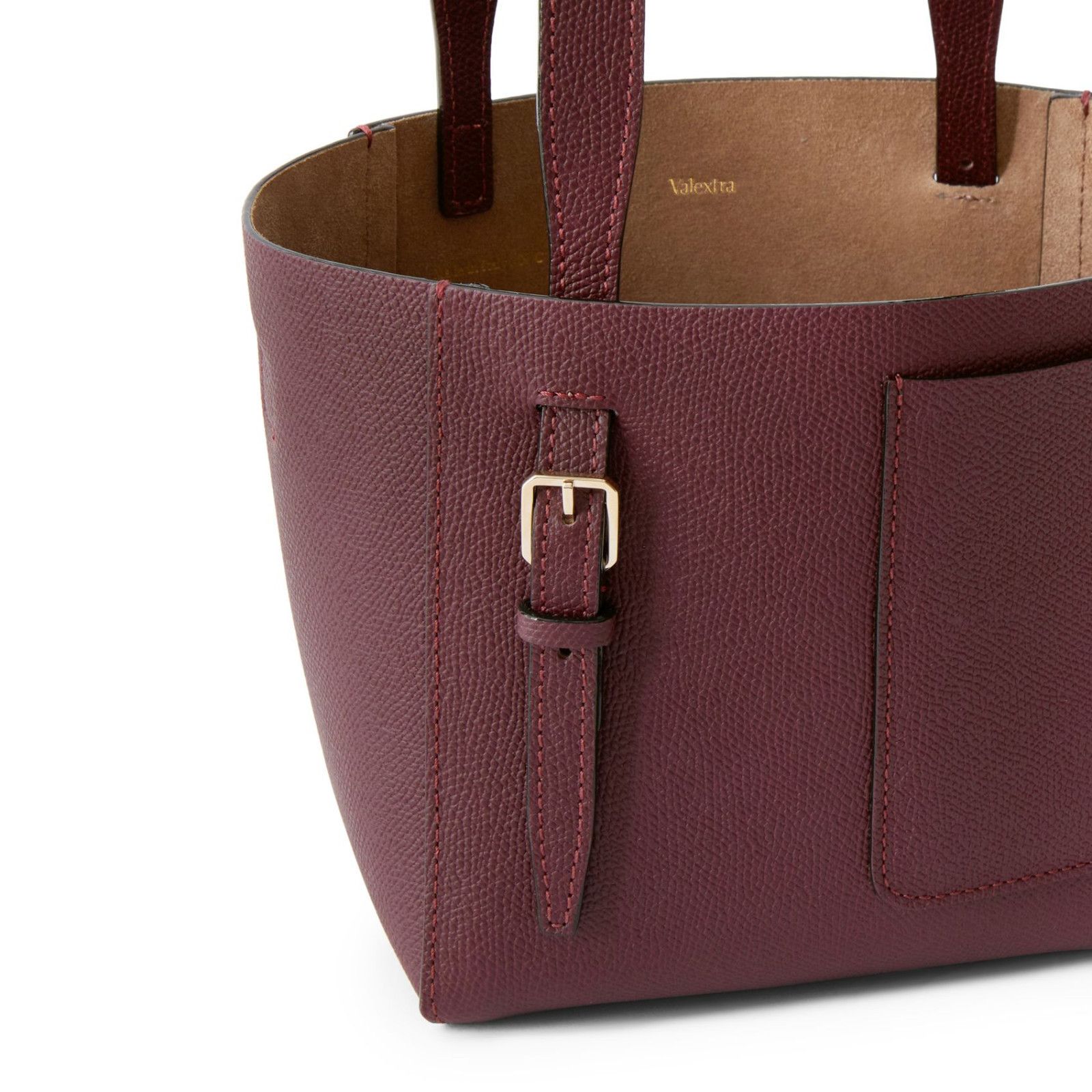 Valextra VALEXTRA Bucket Mini Amaranto Leather Top Handle Bag New Size ONE SIZE - 2 Thumbnail