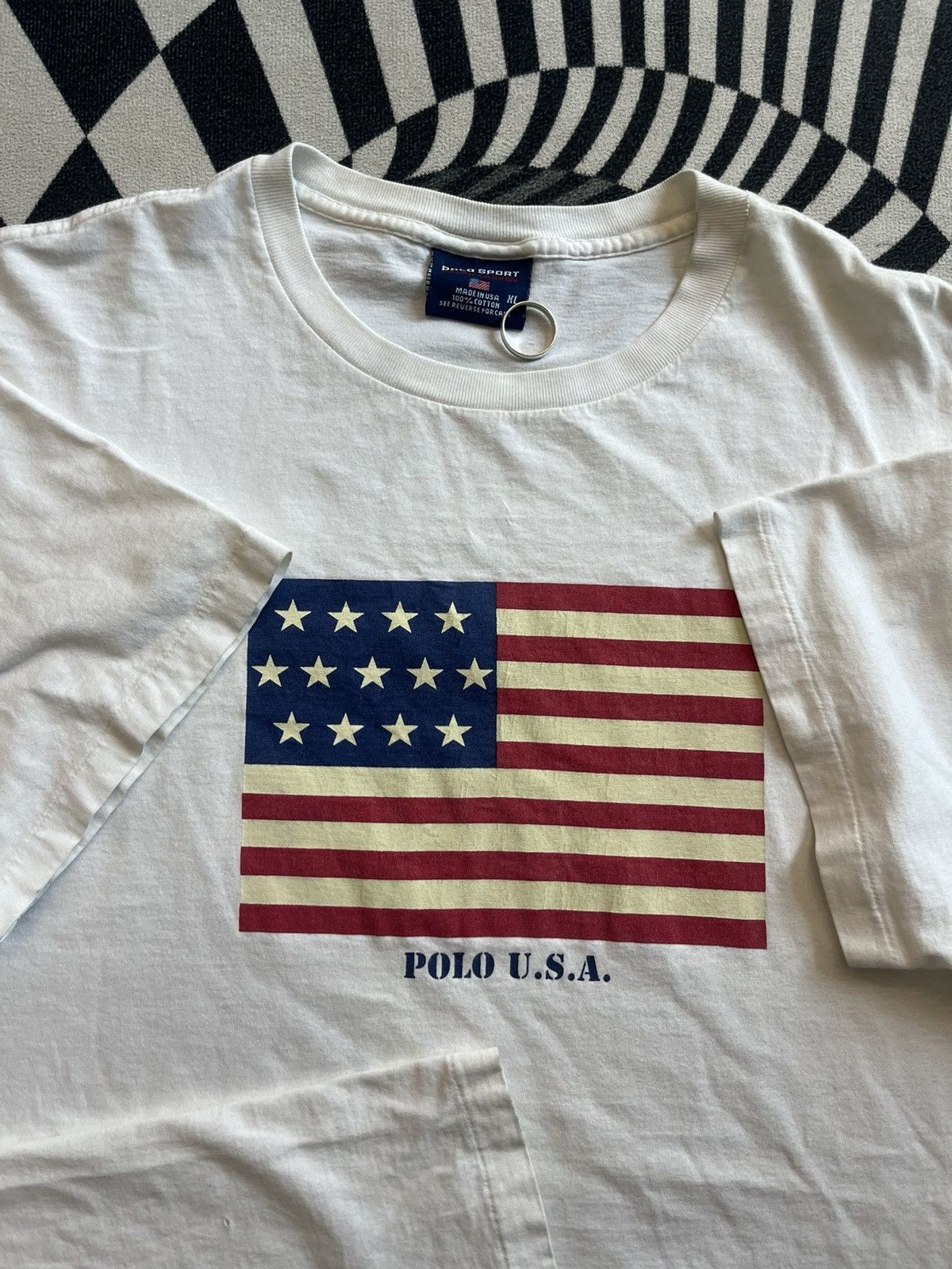 Polo Ralph Lauren Vintage POLO SPORT RALPH LAUREN U.S.A. Flag 90’s Tshirt Size US XL / EU 56 / 4 - 6 Thumbnail
