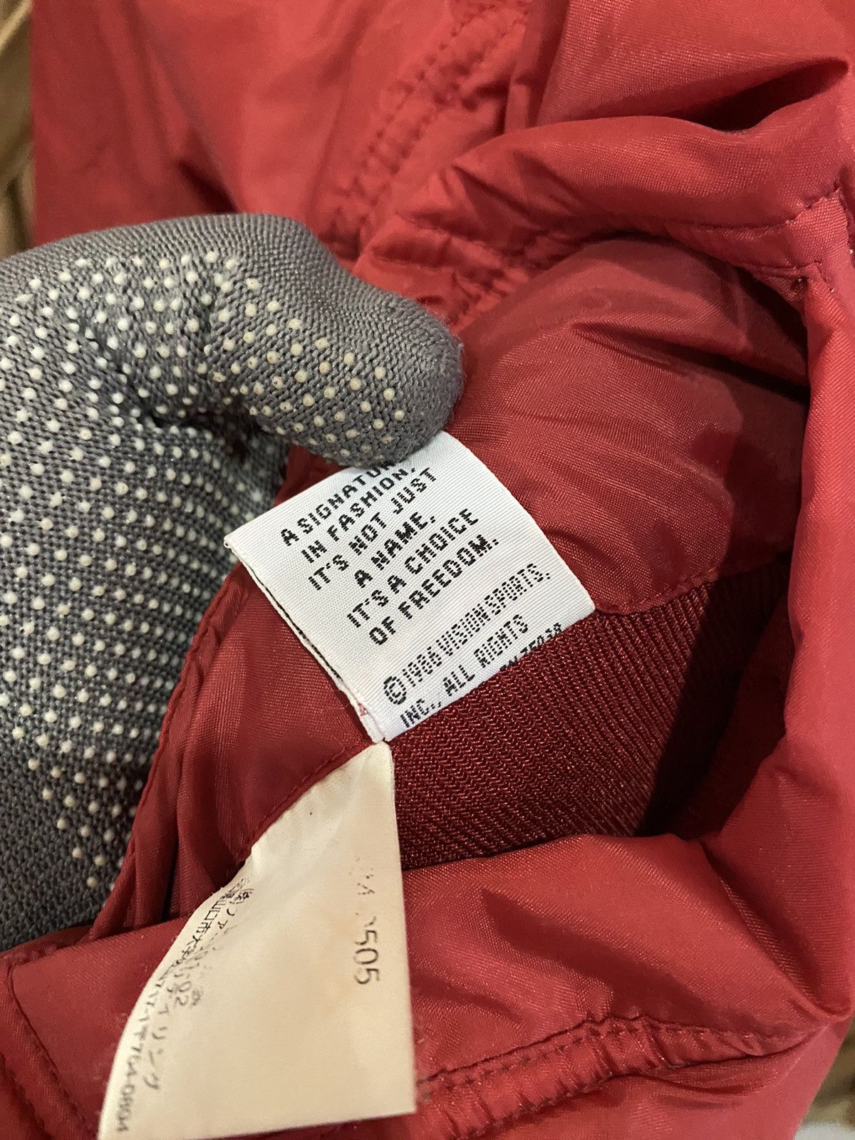 Vision Streetwear VINTAGE VISION STREETWEAR RED PUFFER QUILTED JACKET Size US L / EU 52-54 / 3 - 5 Thumbnail