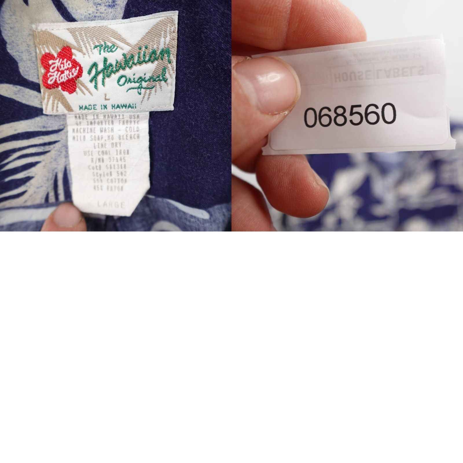 Hilo Hattie VINTAGE Hilo Hattie Shirt Mens Large Blue Hawaiian Aloha Floral Button-Up Camp Shirt Size US L / EU 52-54 / 3 - 8 Thumbnail