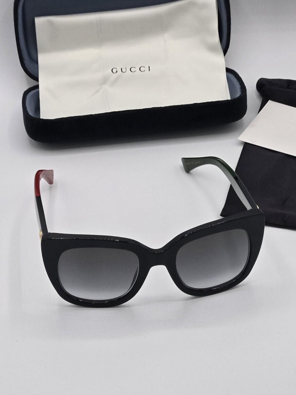 Gucci Gucci Sunglasses GG0163SN 003 Black Red and Green Gradient Size ONE SIZE - 1 Thumbnail