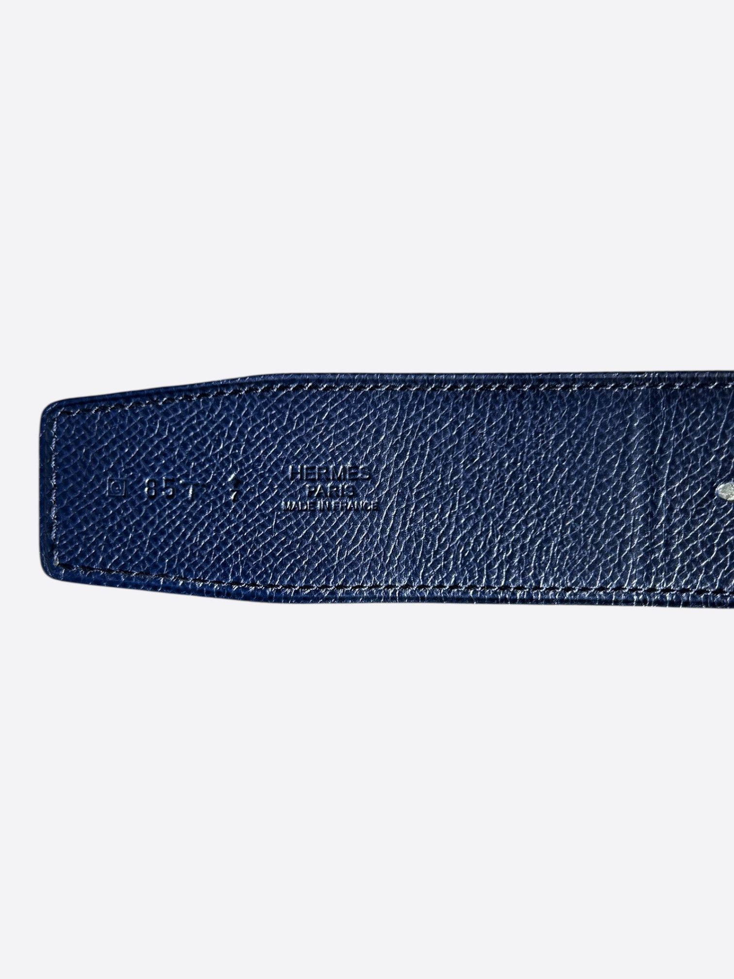 Hermes Hermes Blue & Turquoise Constance Palladium Reversible Belt Size 30 - 3 Thumbnail