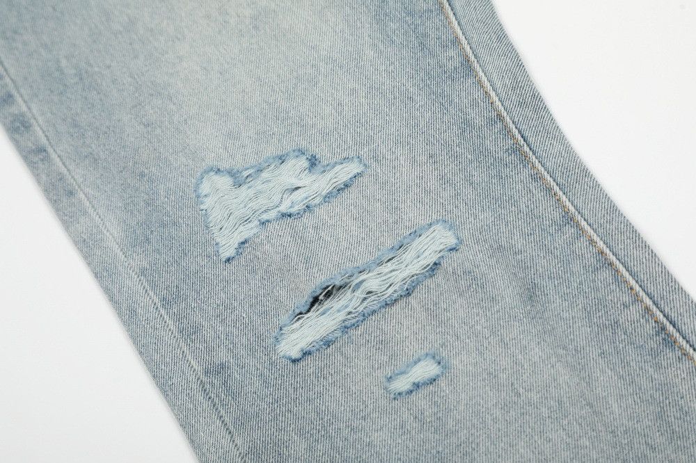 Jean American distressed men's loose washed casual ripped jeans Size US 32 / EU 48 - 4 Thumbnail