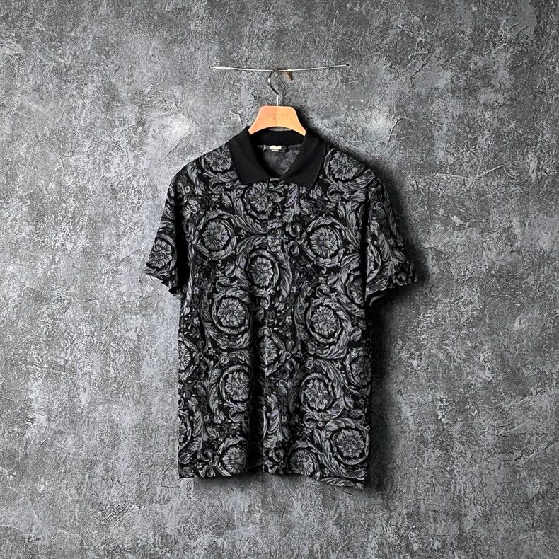 Versace Versace Patterned cotton short-sleeved polo shirt Size US M / EU 48-50 / 2 - 1 Thumbnail