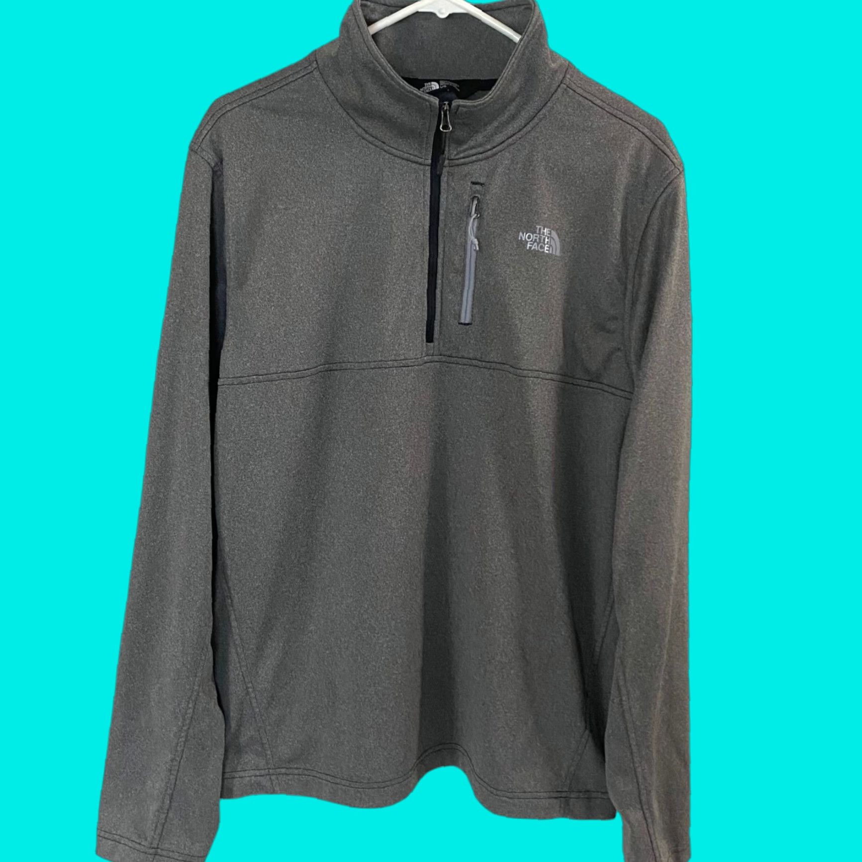 The North Face The North Face Pullover Jacket Mens Large Gray Long Sleeve Hiking Quarter Zip Pockets Size US L / EU 52-54 / 3 - 1 Thumbnail