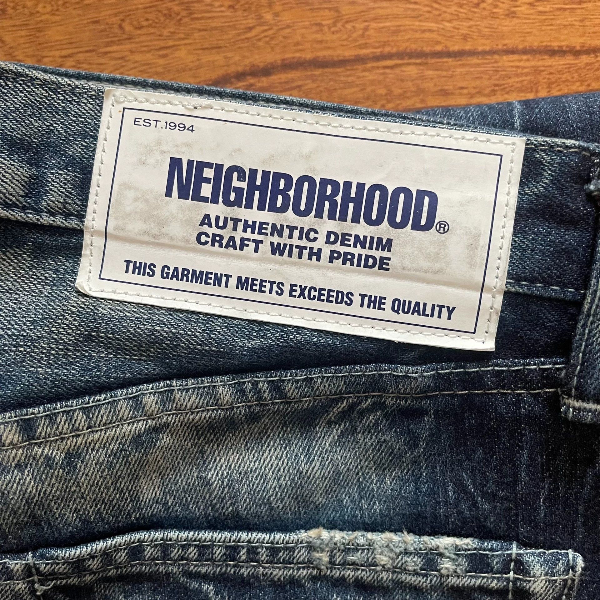 Neighborhood NEIGHBORHOOD 20SS BULLET SAVAGE STRAIGHT JEANS MID BLUE L Size US 34 / EU 50 - 4 Thumbnail