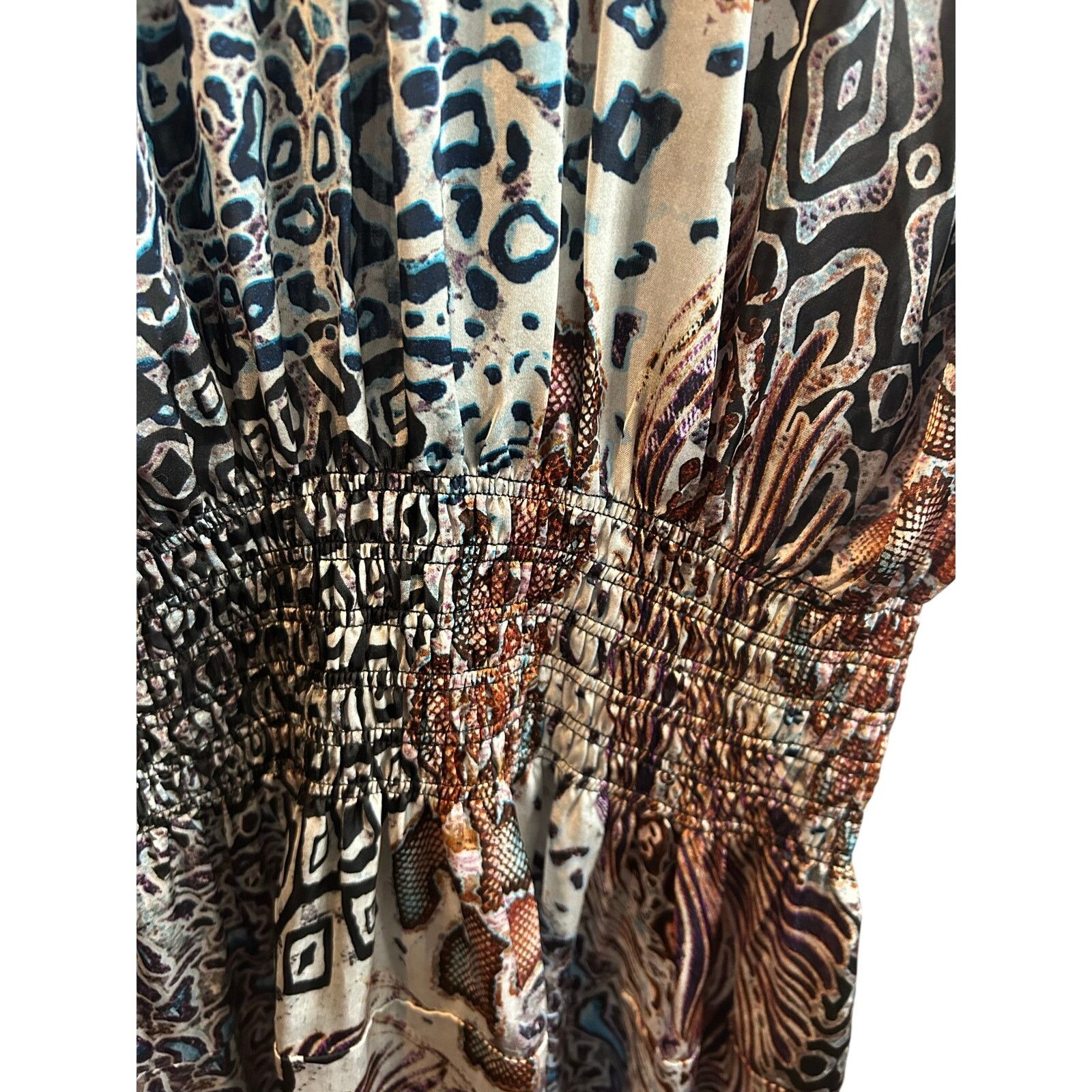 Other Lapis Animal Print Dress Multi M Y2K Patchwork Smocked Size M / US 6-8 / IT 42-44 - 4 Thumbnail