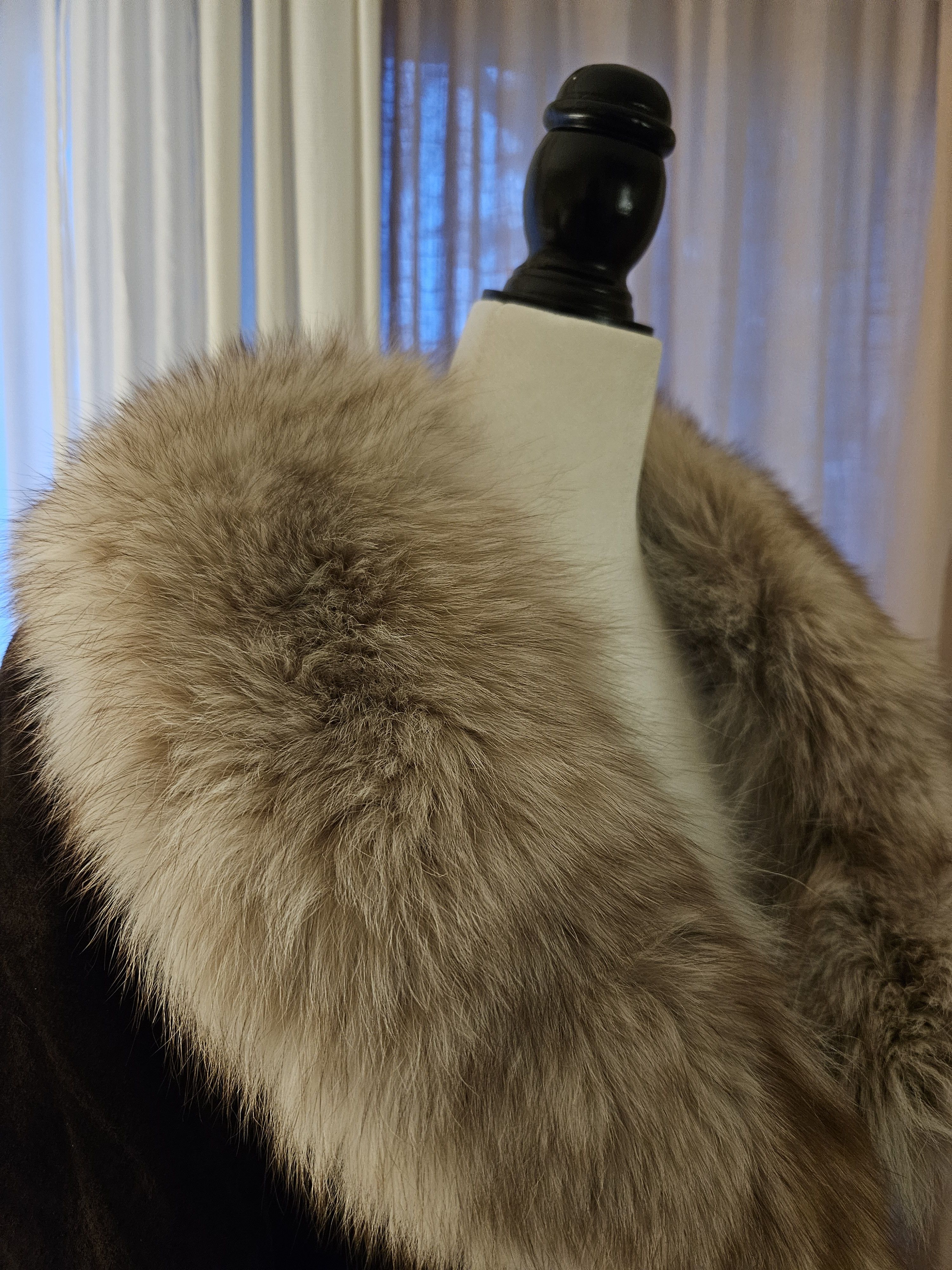 Vintage Vintage Suede Leather Fit-Flare Boho Princess Real Fur Coat Size M / US 6-8 / IT 42-44 - 19 Thumbnail
