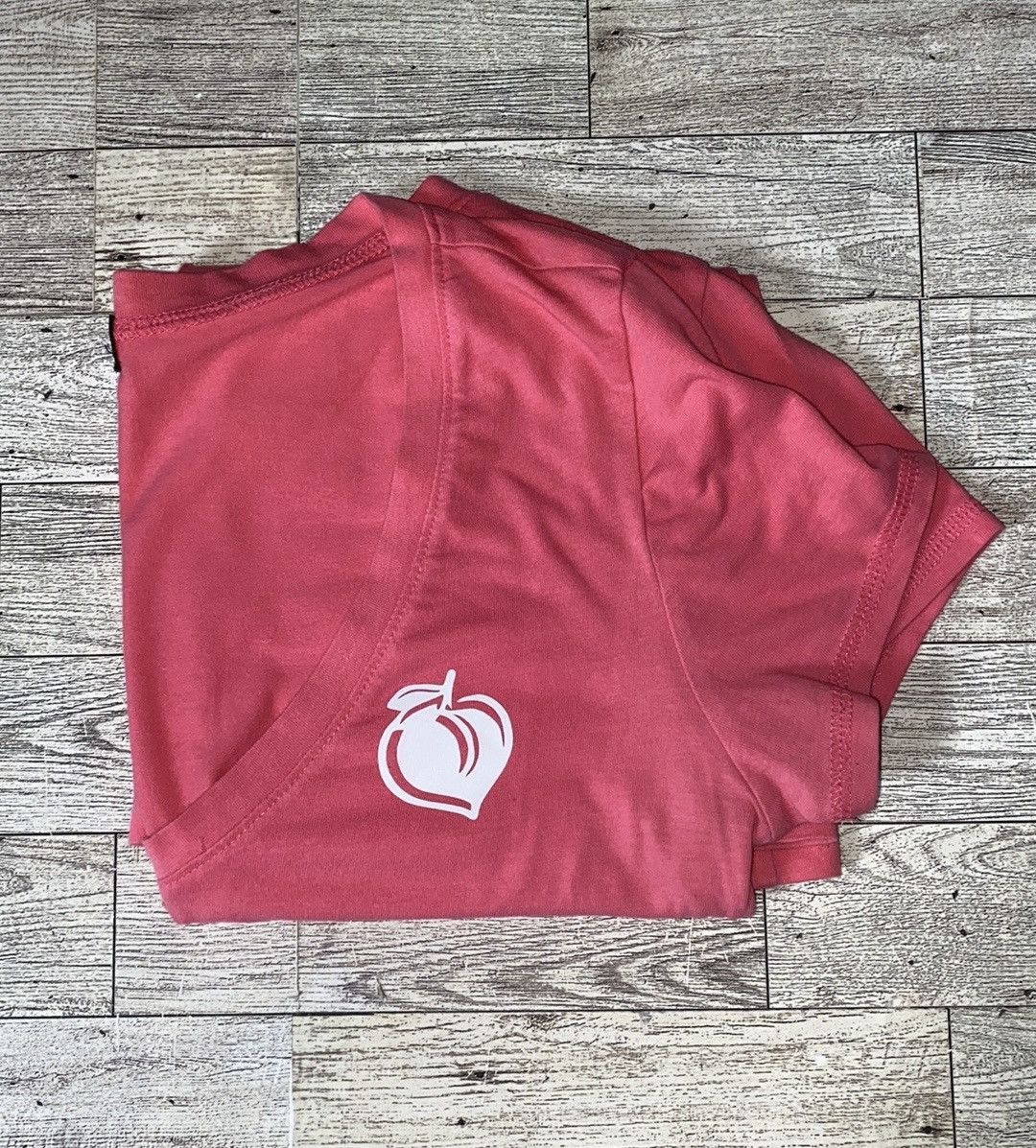 Vintage Retro, Wet Seal, Peach Coral V Neck, Semi Sheer Fitted Tee Size S / US 4 / IT 40 - 3 Thumbnail