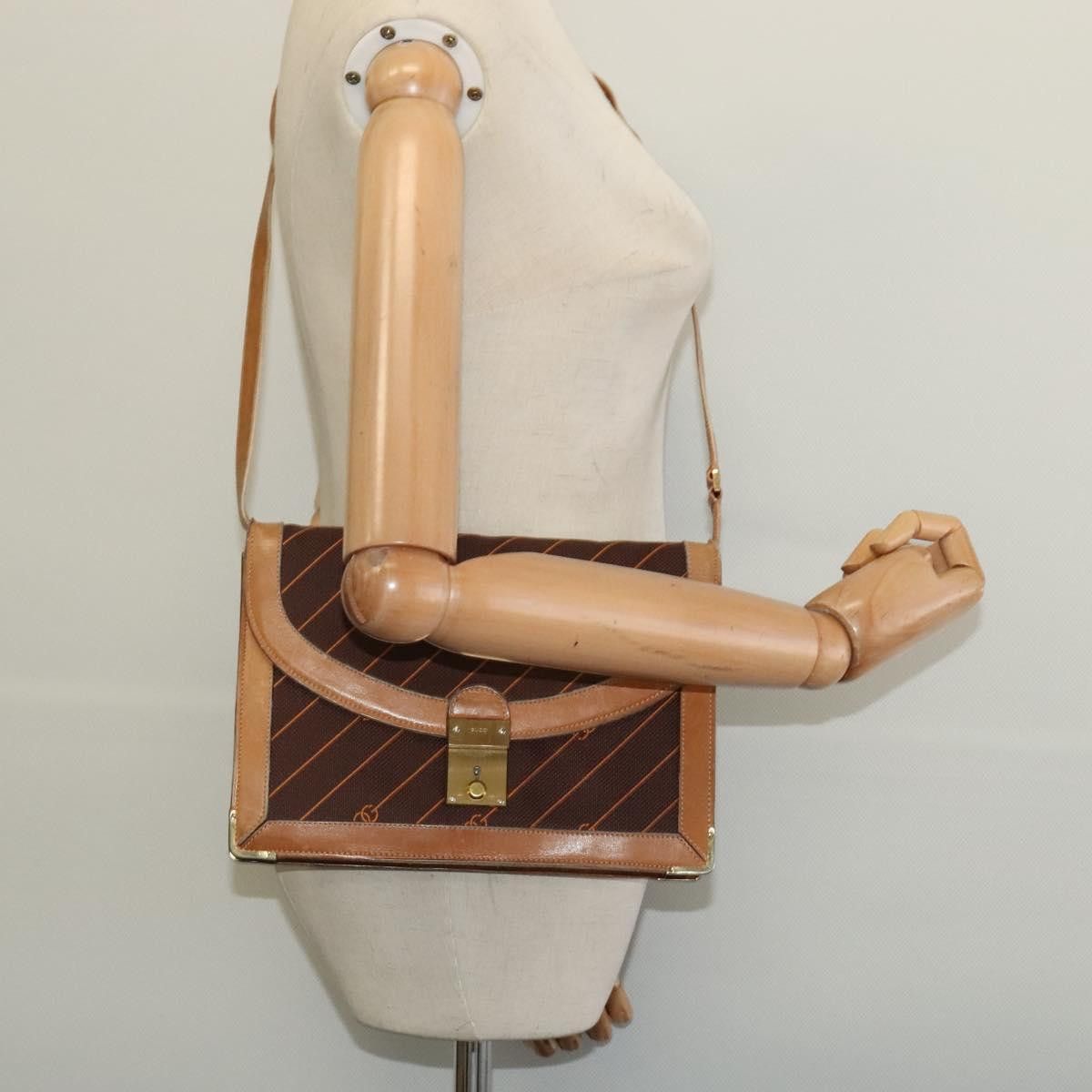 Gucci GUCCI Shoulder Bag Canvas Leather Brown Gold Size ONE SIZE - 23 Thumbnail