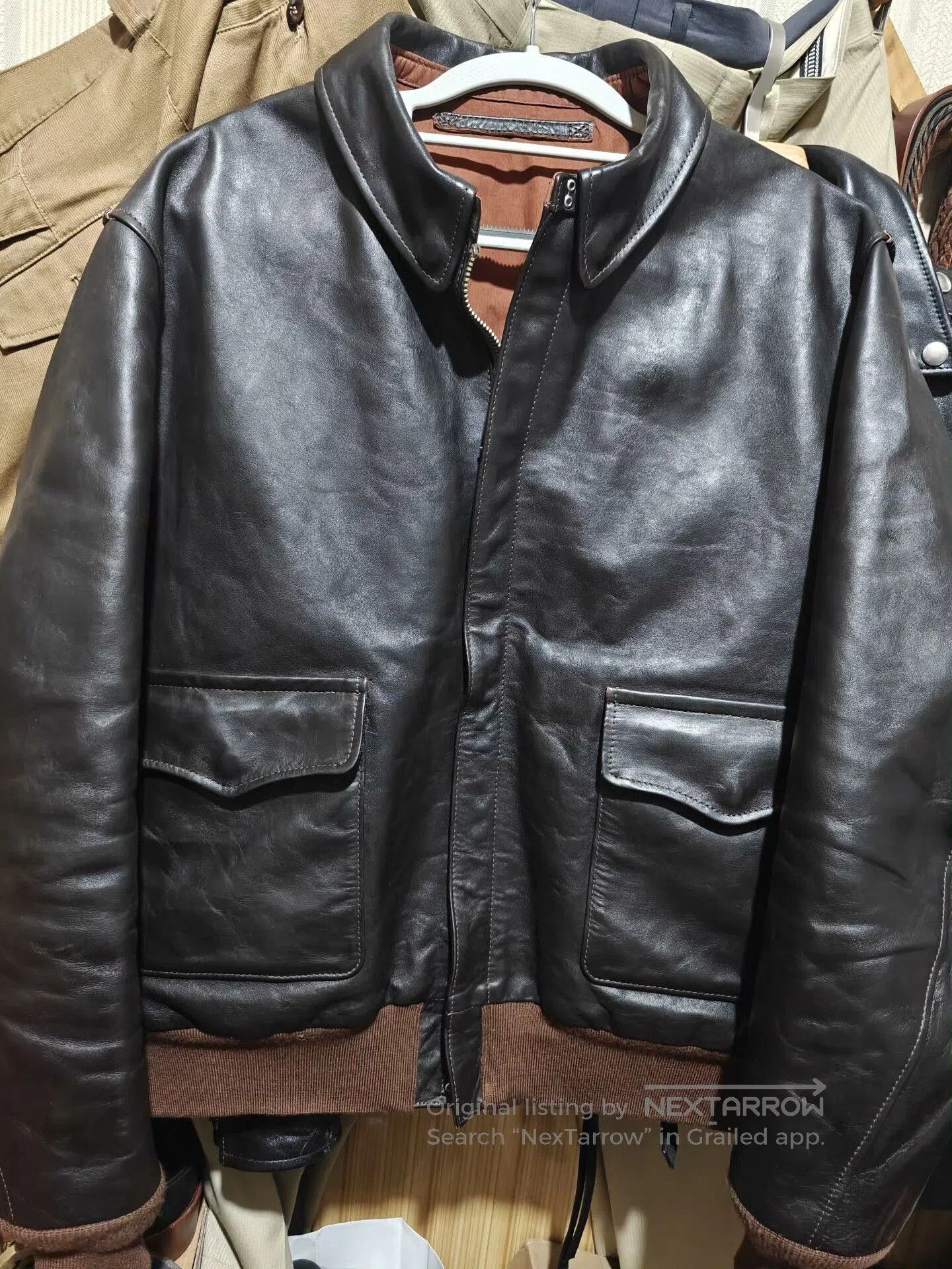 Vintage A2 Himalayan Leather Flight Jacket. Size US S / EU 44-46 / 1 - 1 Thumbnail