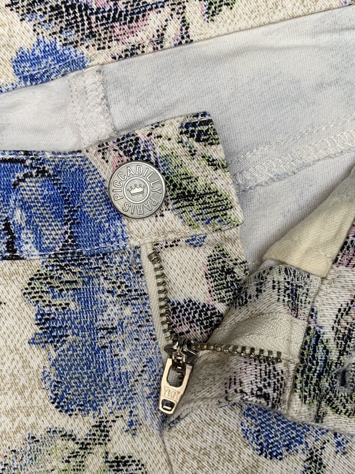 Japanese Brand × Vintage Piccadilly Paris Flowers Full Printed Skinny Streching Pants Size 28" / US 6 / IT 42 - 16 Thumbnail