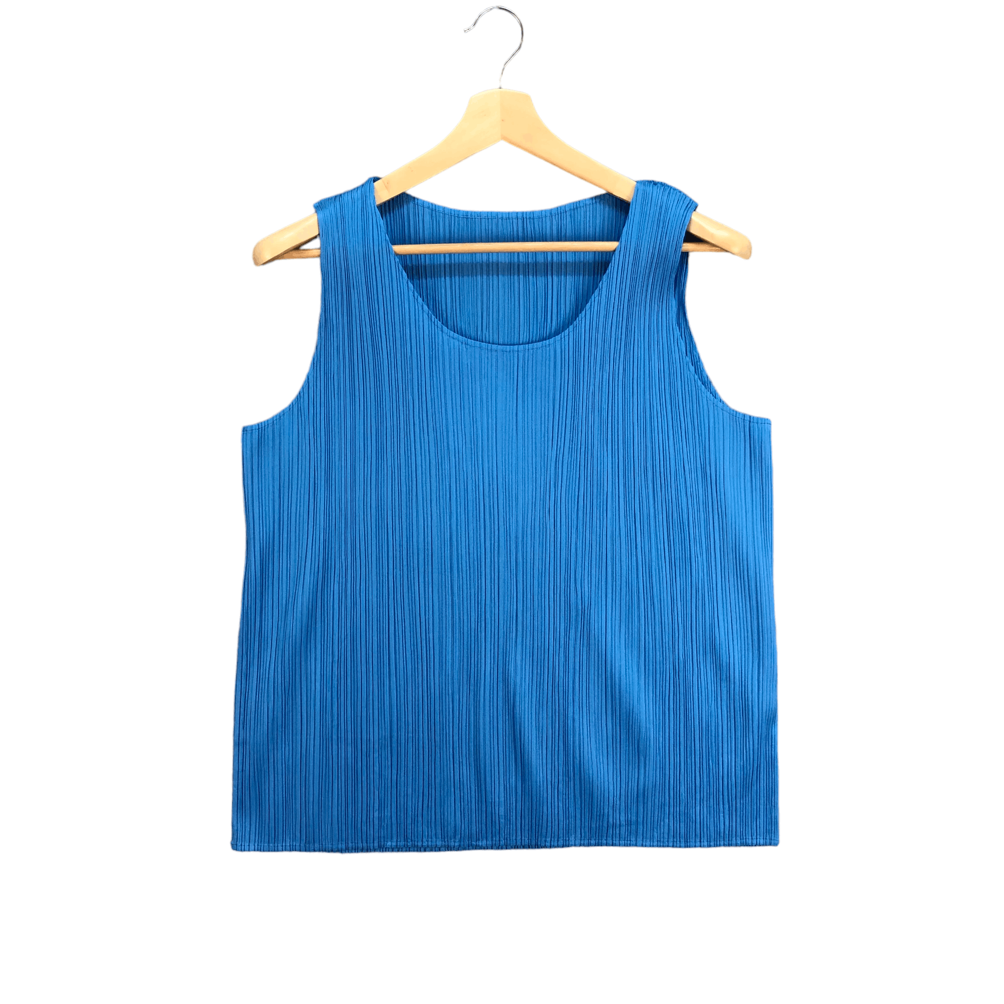 Issey Miyake ISSEY MIYAKE PLEATS PLEASE BLUE SLEEVELESS TOPS #6010-218 Size S / US 4 / IT 40 - 1 Thumbnail