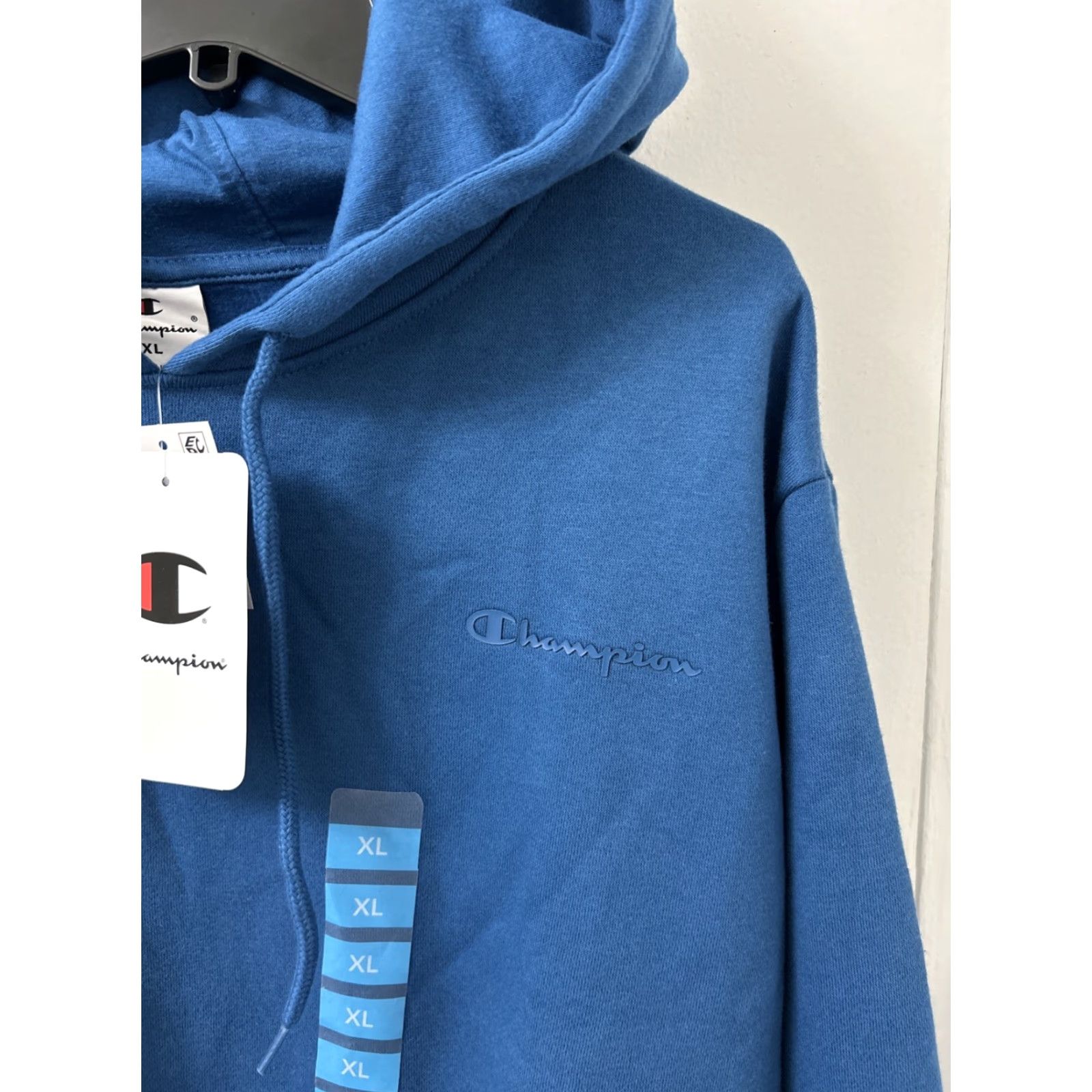 Champion Champion Fleece Hoodie Womens XL Blue Teal Logo Sweatshirt Shirt Pullover Activewear Mens Womens Girls Boys Size XL / US 12-14 / IT 48-50 - 4 Thumbnail
