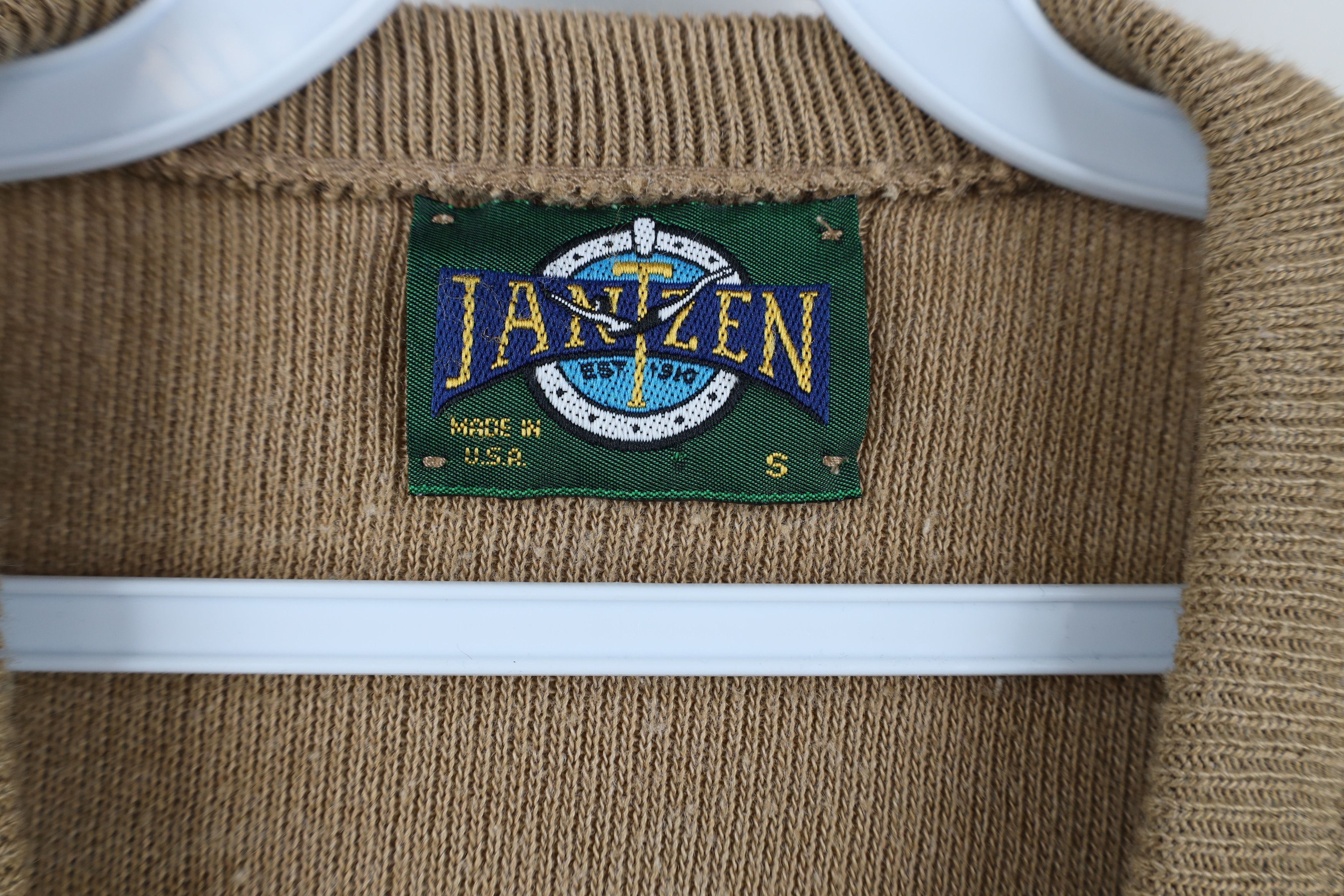 Vintage Vintage 70s Streetwear Blank Knit V-Neck Sweater Beige USA Size US S / EU 44-46 / 1 - 4 Thumbnail