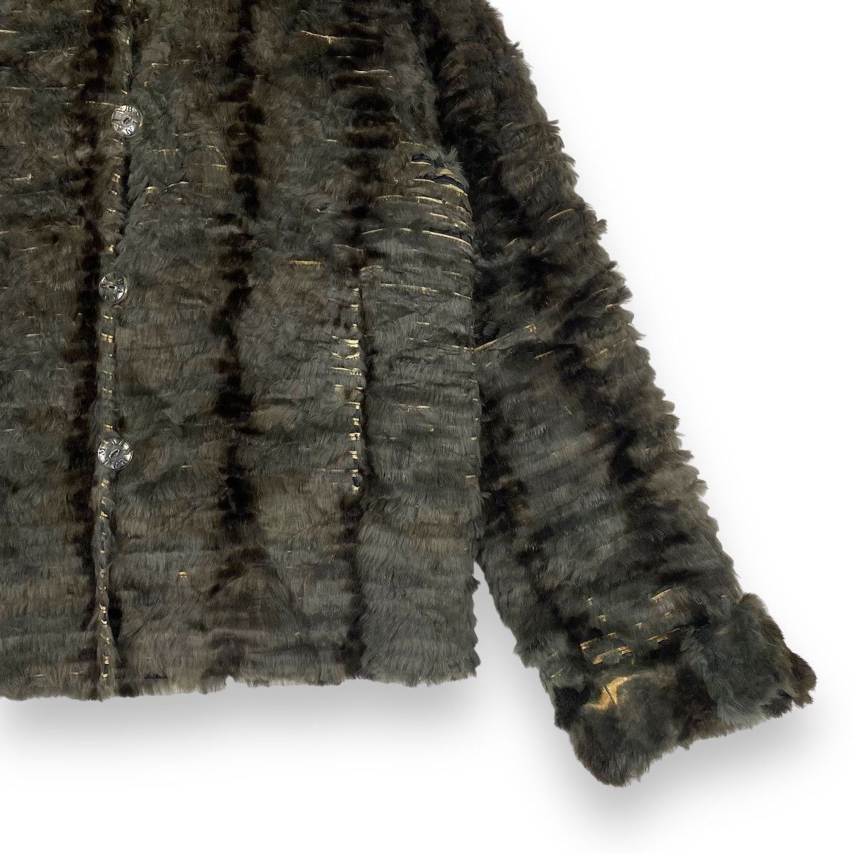 Balmain × Vintage VINTAGE BALMAIN PARIS RABBIT FUR & SILK REVERSIBLE JACKET Size L / US 10 / IT 46 - 3 Thumbnail
