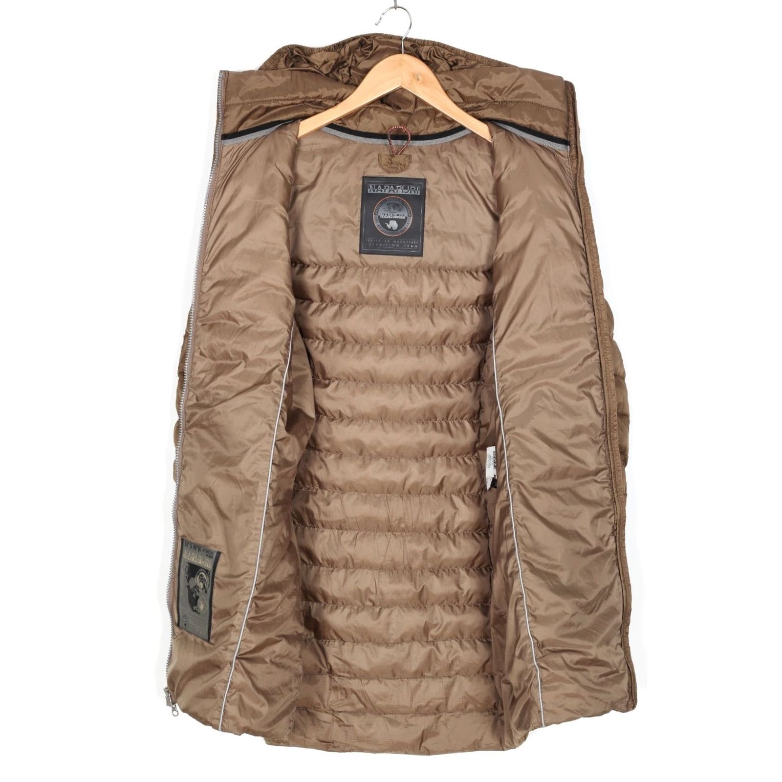 Napapijri NAPAPIJRI Amelup Long Quilted Coat Jacket Women M Hooded Slim Fit MJ3872 Brown Coat, Jacket, Quilted, Hooded, Long, Slim, Designer, Casual Size M / US 6-8 / IT 42-44 - 6 Thumbnail
