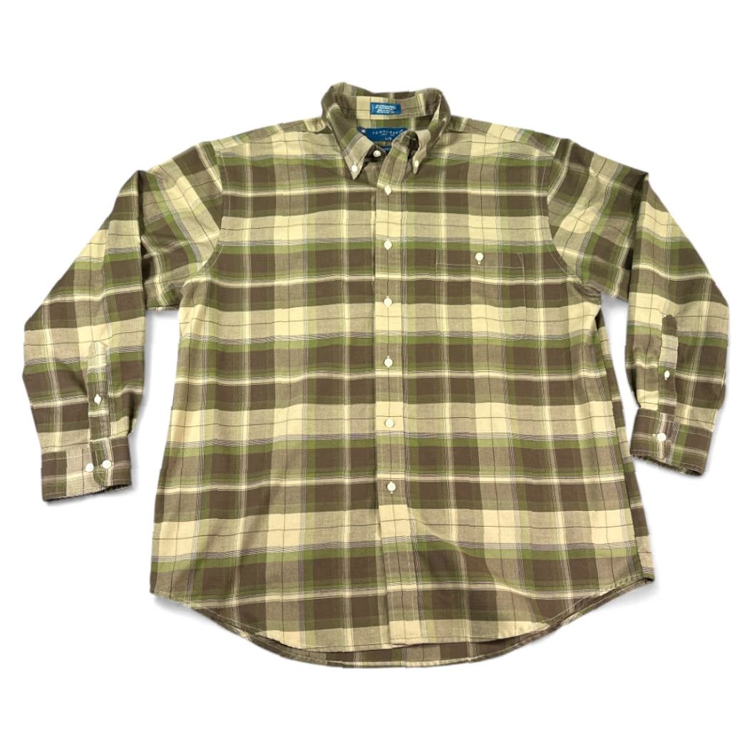 Vintage VINTAGE Towncraft Shirt Adult LARGE Brown Green Plaid Military Camo 90s Long Sleeve Button-Up with Pocket Mens Size US L / EU 52-54 / 3 - 2 Thumbnail
