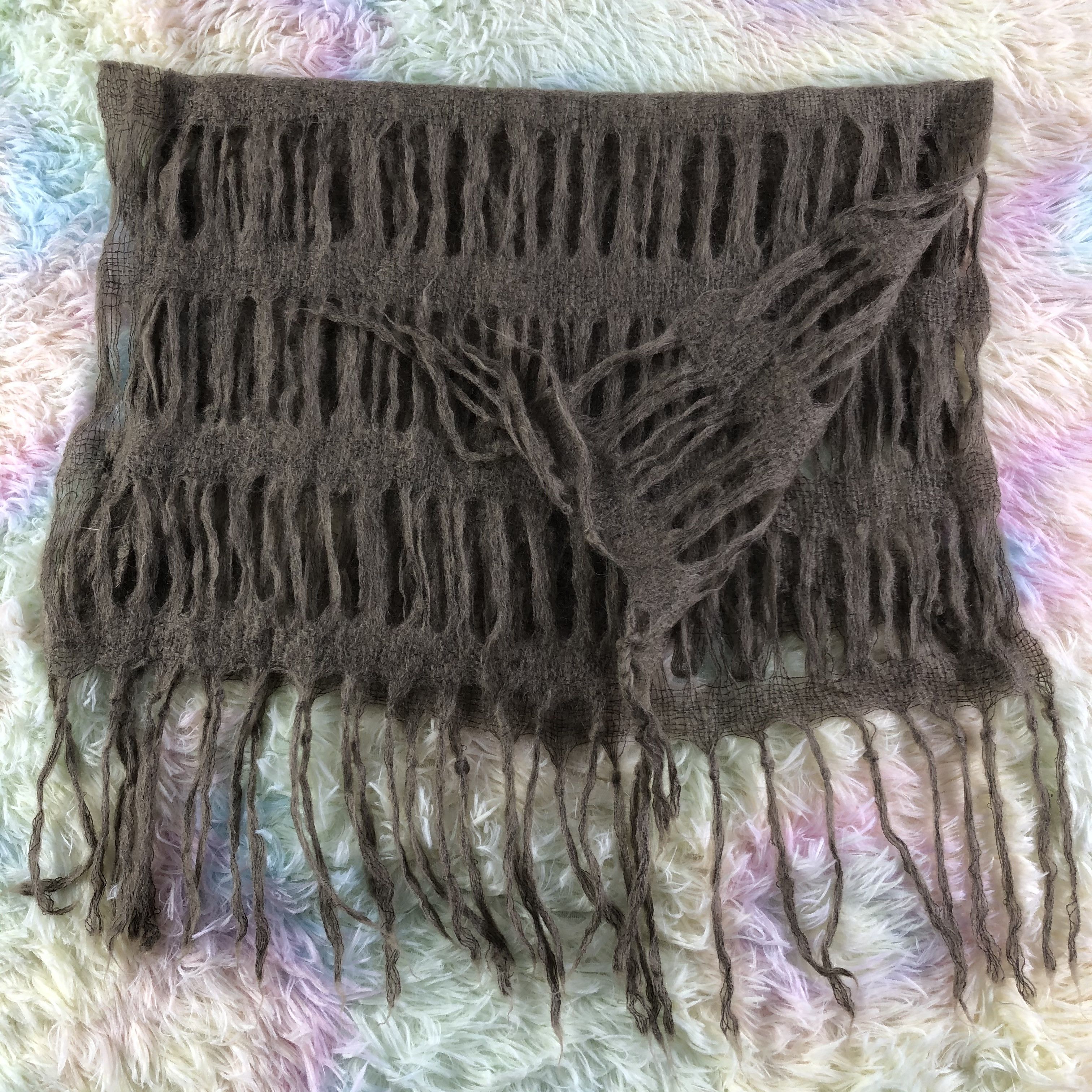 Vintage Mohair Scarf / Muffler / Neckwear - KM316 Size ONE SIZE - 4 Thumbnail