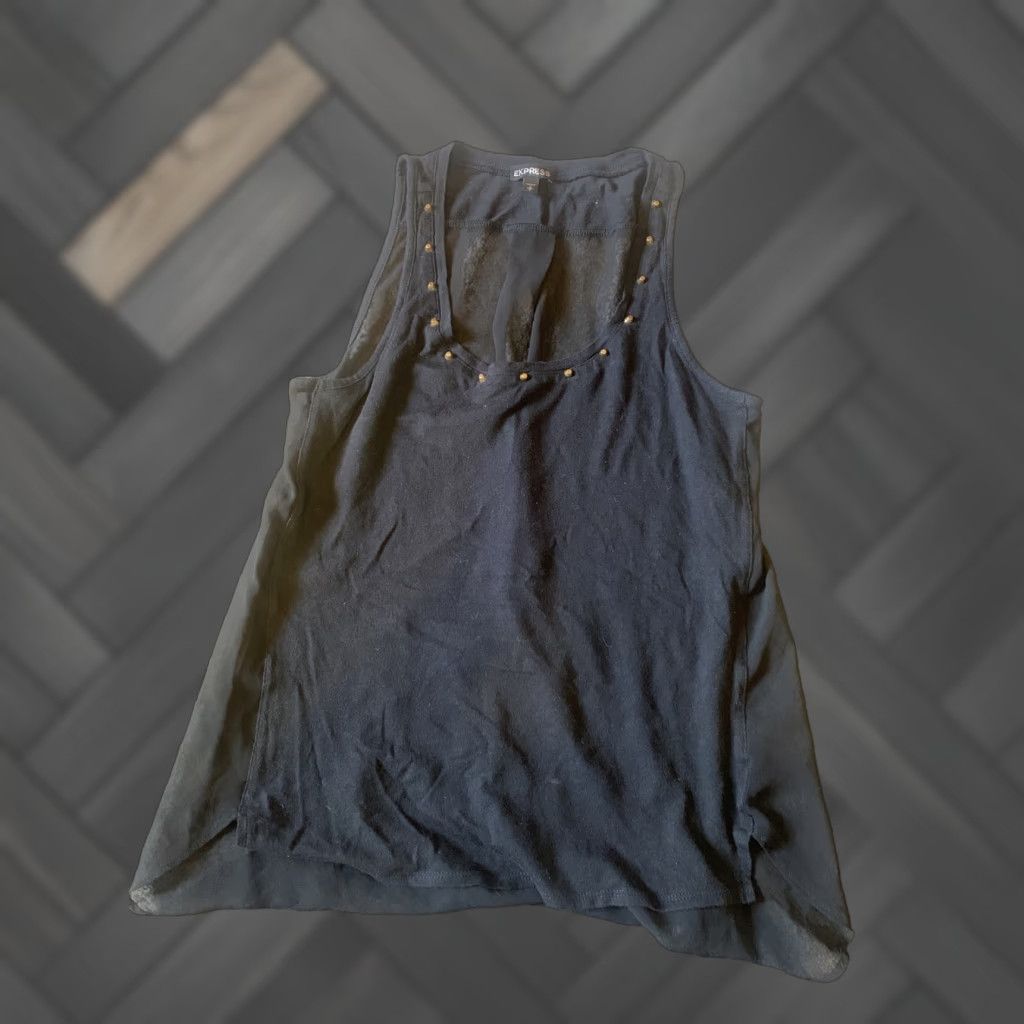 Express Express Tank Top Women S/P Black V-Neck Sleeveless Shirt Size S / US 4 / IT 40 - 1 Thumbnail