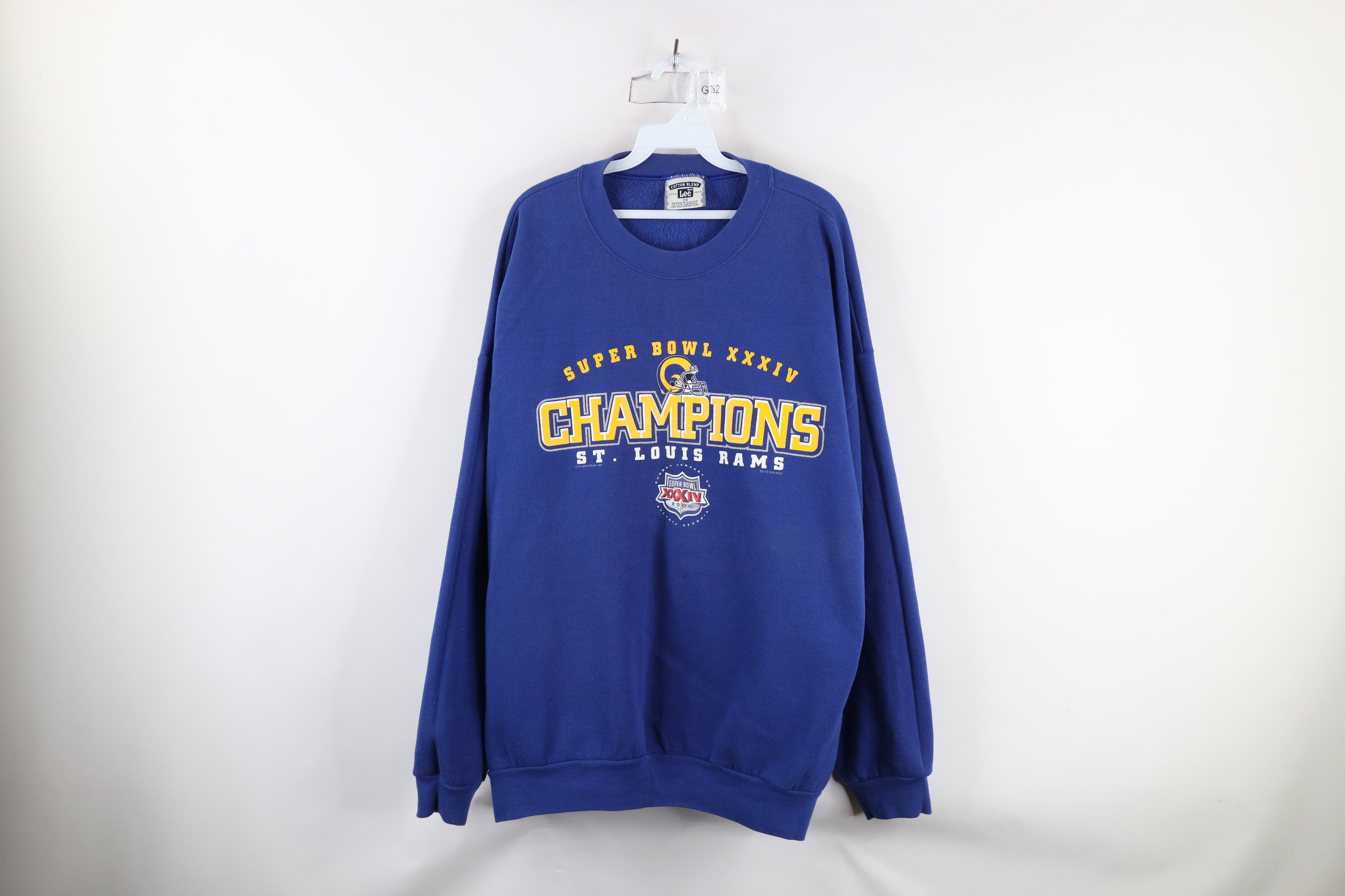 Vintage Vintage XXXIV Champs St Louis Rams Football Sweatshirt Blue Size US XXL / EU 58 / 5 - 1 Thumbnail