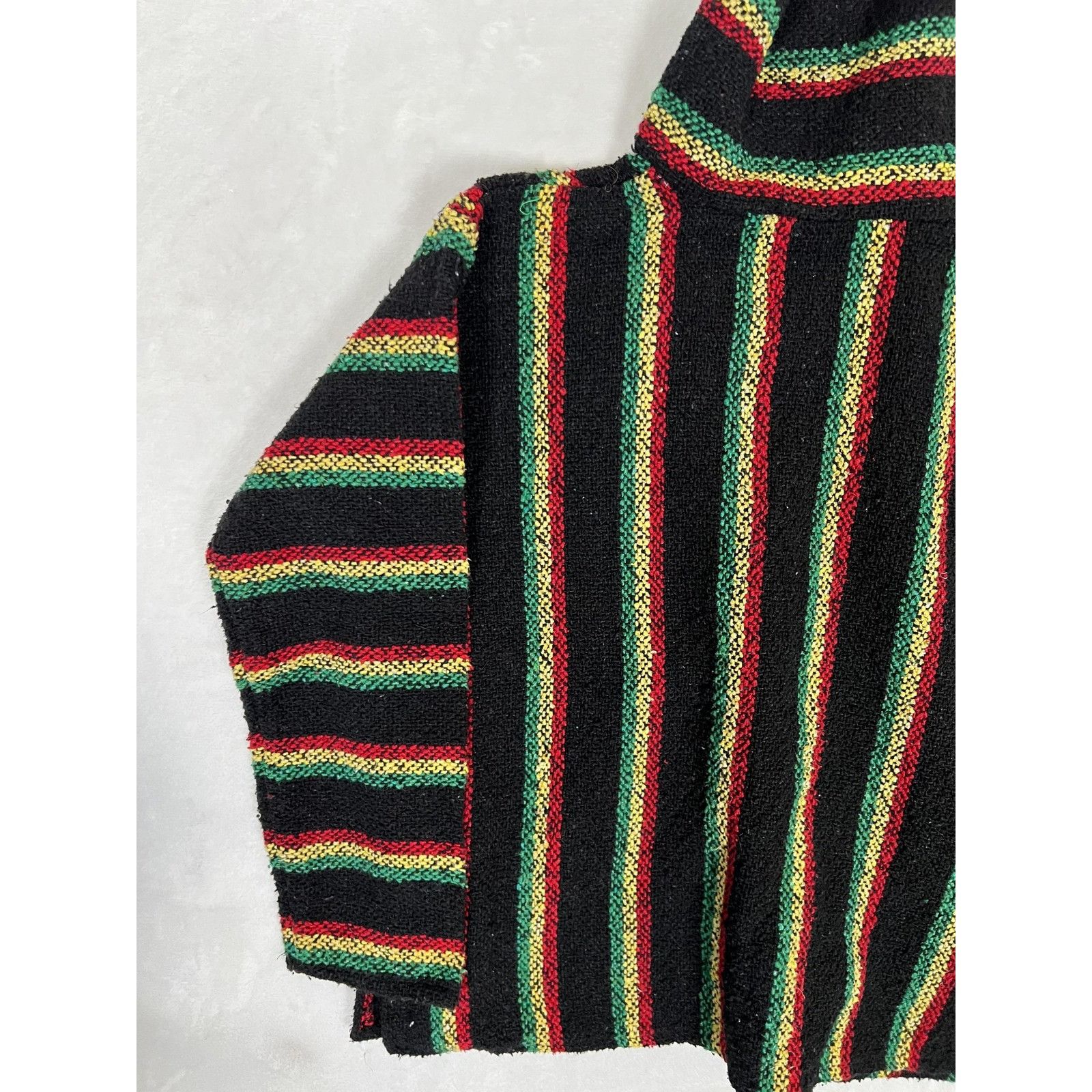 Other VTG Frank's Baja Hoodie Mens Medium Black Rasta Mexican Ponc Size US M / EU 48-50 / 2 - 9 Thumbnail