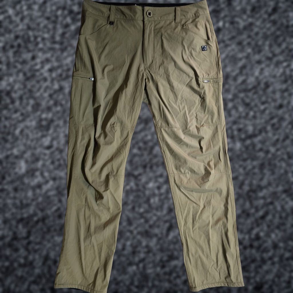 Vintage Neptune Amphibious Performance Cargo Pants Stretch Men 36x30 Beige Nylon Spandex Slim Pocket Zipper Cargo Pockets Logo Modern Utility Pants Size US 36 / EU 52 - 1 Thumbnail