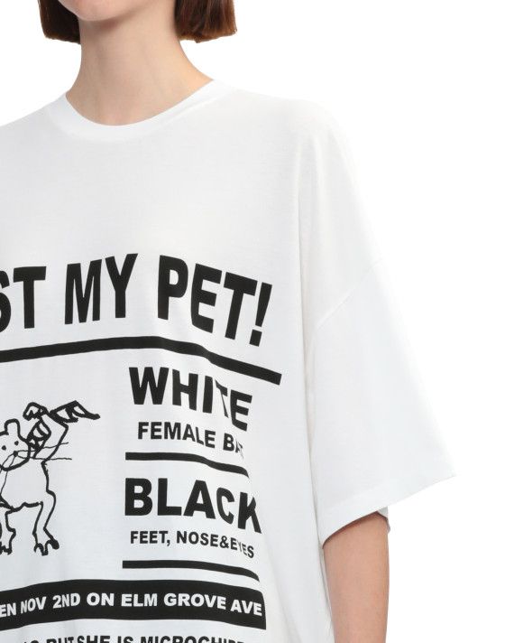 Maison Margiela oc11z0825 Graphic-Print Oversized T-Shirt in White Size XS / US 0-2 / IT 36-38 - 5 Thumbnail