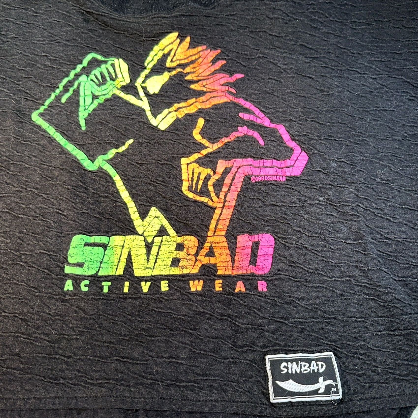 Vintage VINTAGE Sinbad Sweatshirt Shirt Womens Small Black Short Sleeve Crop Top Activewear Pullover Size S / US 4 / IT 40 - 2 Thumbnail