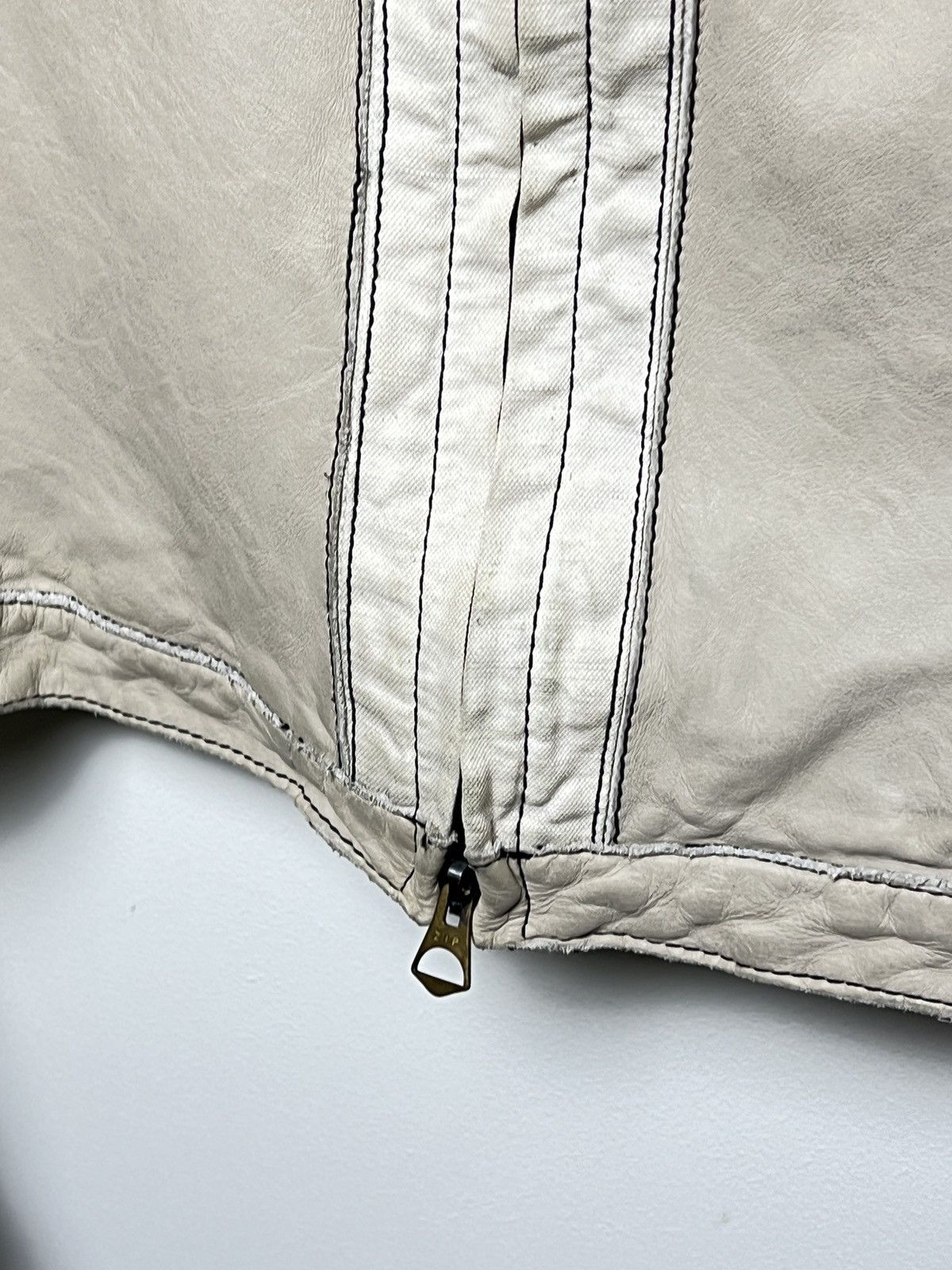 Giorgio Armani armani y2k archive leather panelled moto jacket Size US L / EU 52-54 / 3 - 6 Thumbnail