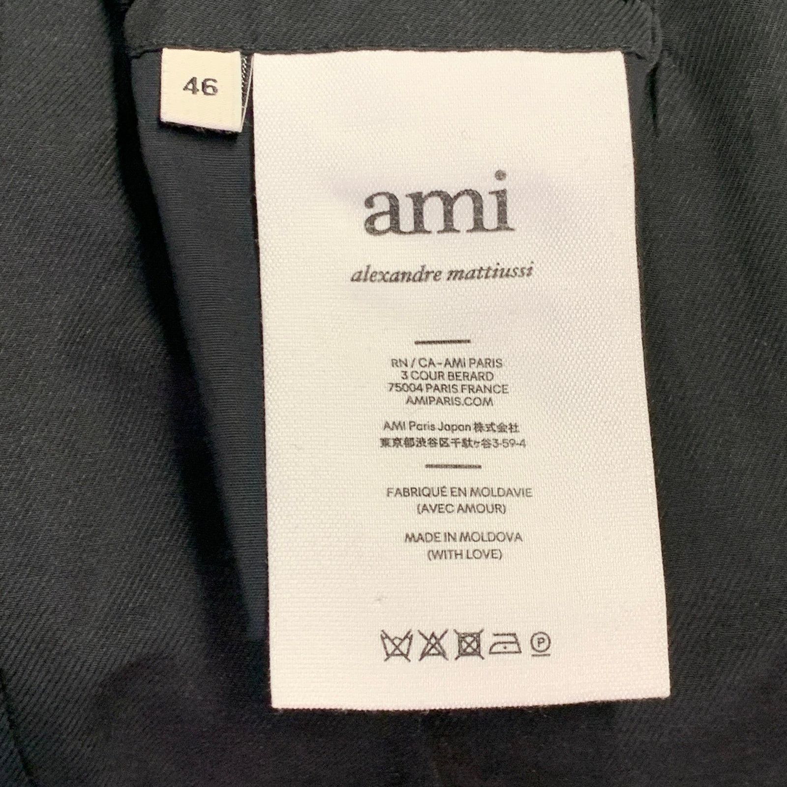 AMI Size 36 Neon Green Wool Blend Twill Notch Lapel Suit Size 36R - 9 Thumbnail