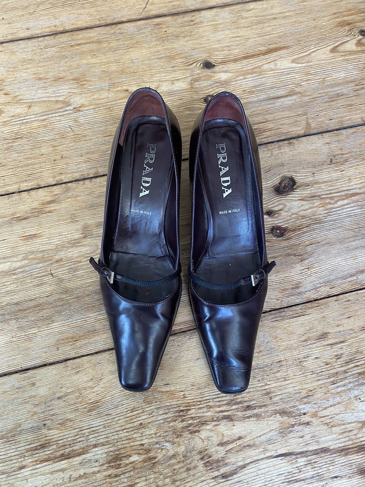 Prada Prada kitten heel leather mules Size US 11 / IT 41 - 1 Thumbnail