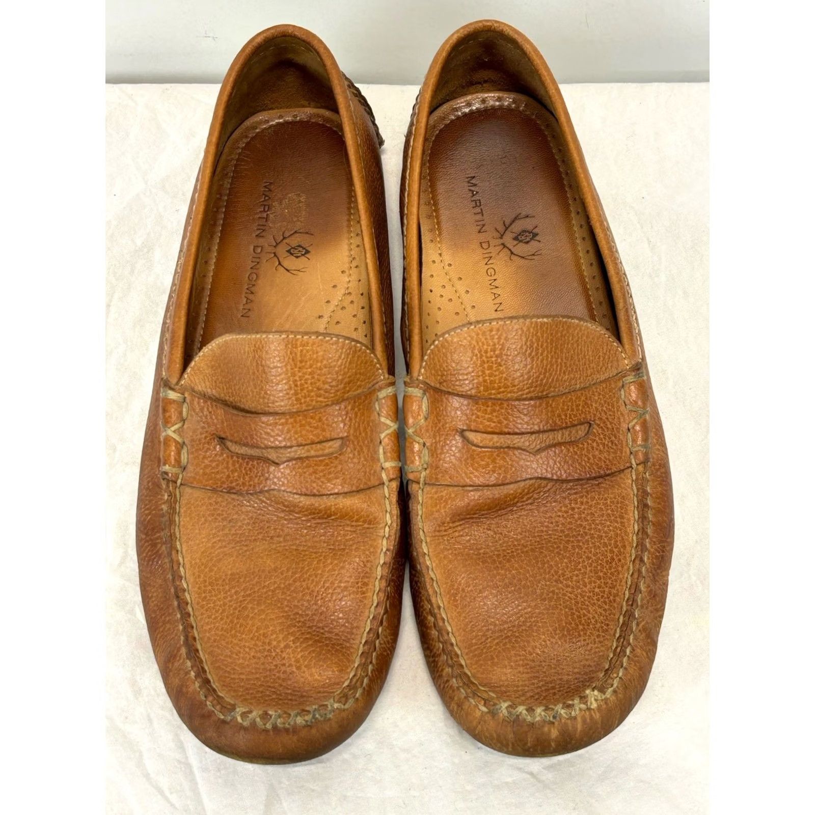Penn Martin Dingman M 11.5 M Monte Carlo Penny Loafers Brown Leather Driving Moccasin Slips On Size US 12 / IT 42 - 3 Thumbnail