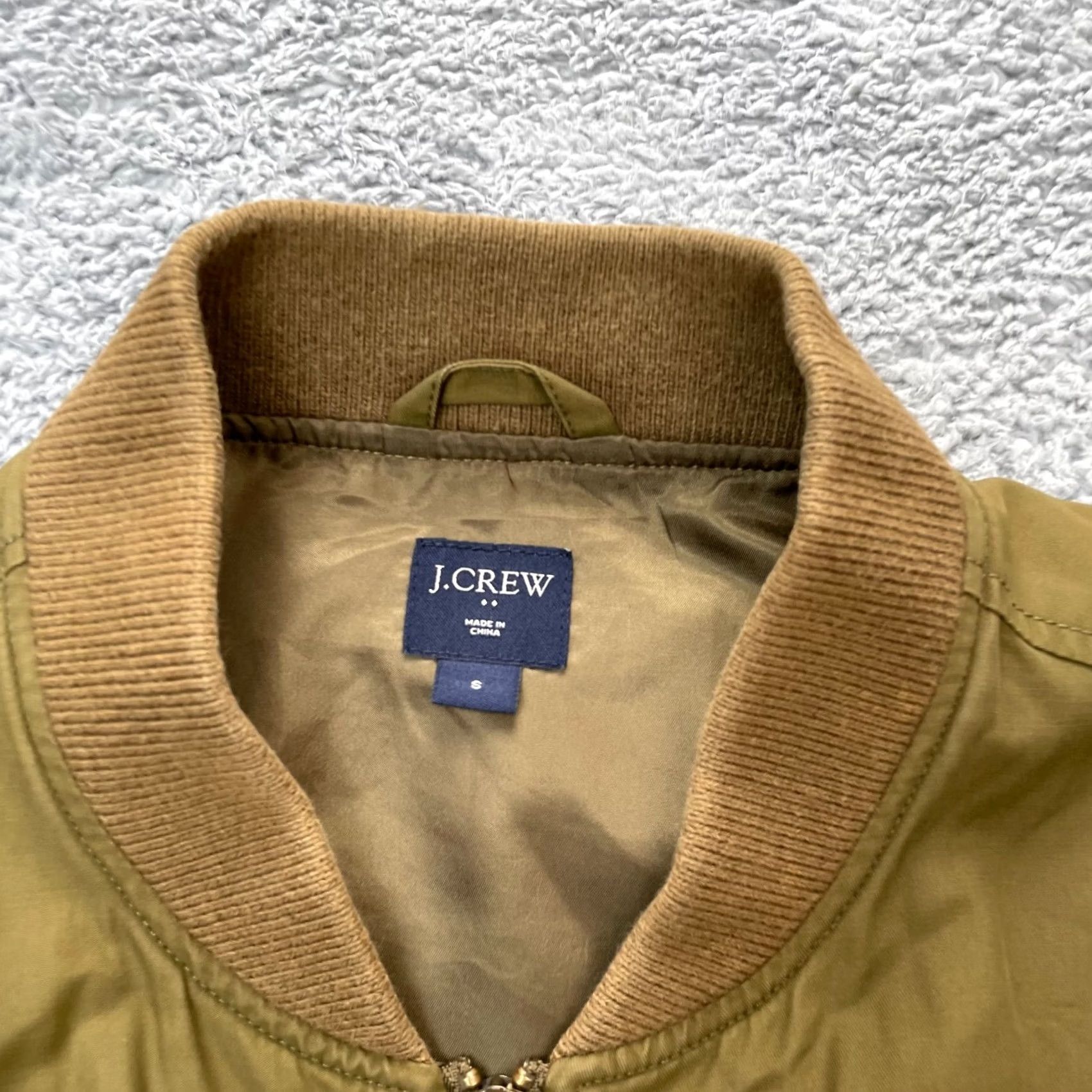 J.Crew J.CREW Jacket Mens Small Green Bomber Coat Cotton Pockets Long Sleeve Full Zip Size US S / EU 44-46 / 1 - 4 Thumbnail
