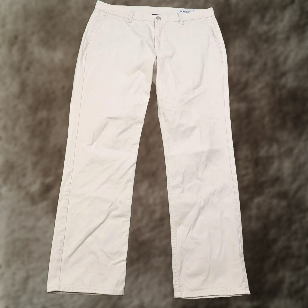 Bonobos BONOBOS Washed Chinos Pants 36x30 Beige Slim Straight Flat Front Mens Size US 36 / EU 52 - 1 Thumbnail