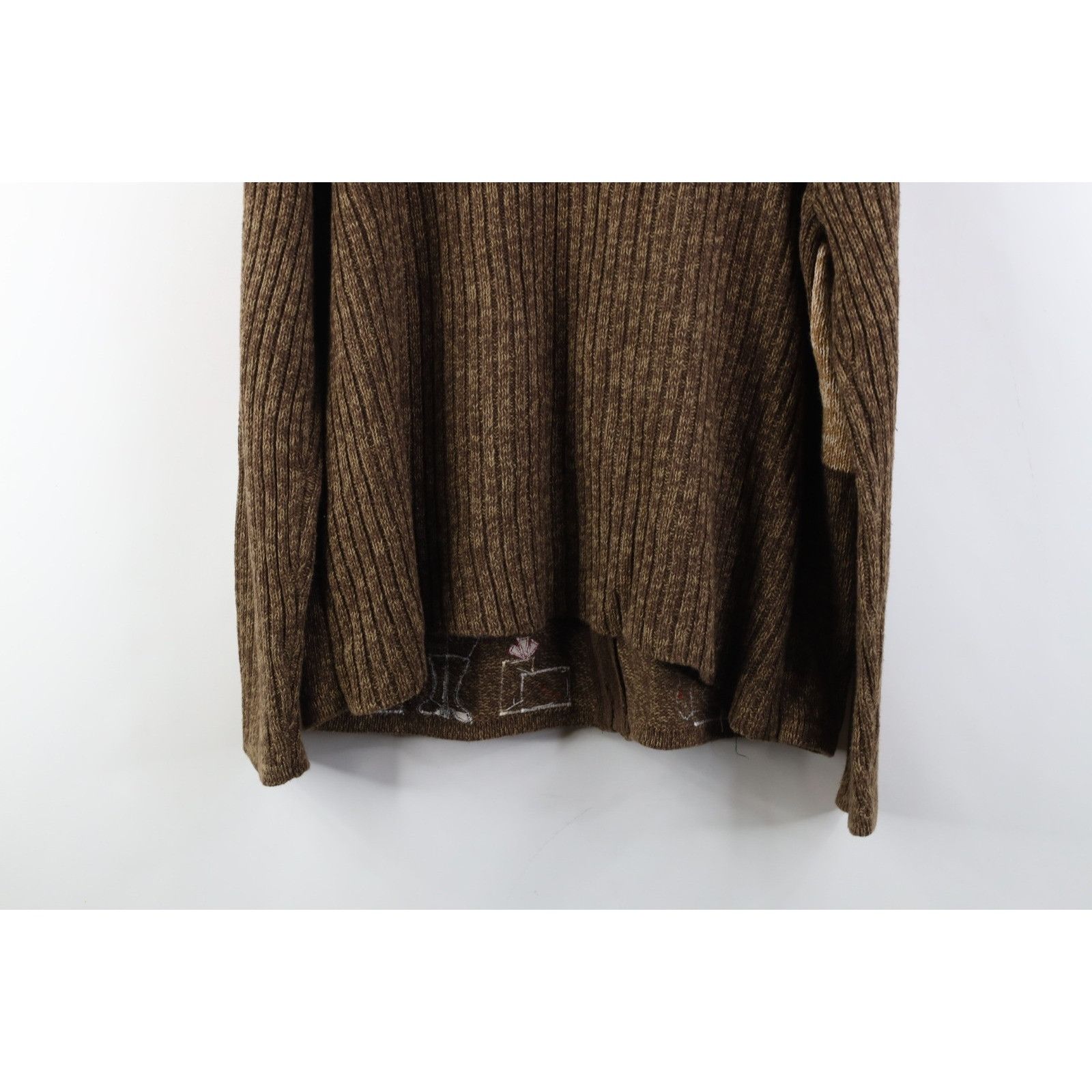 Vintage Vintage 90s Christmas Santa Snowflake Knit Cardigan Sweater Size L / US 10 / IT 46 - 15 Thumbnail