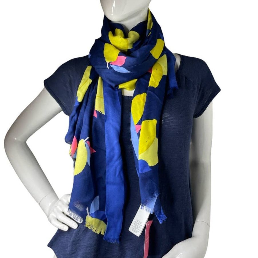 Kate Spade Kate Spade Lemon Zest Oblong Scarf River Blue KS1002511 Size ONE SIZE - 2 Thumbnail