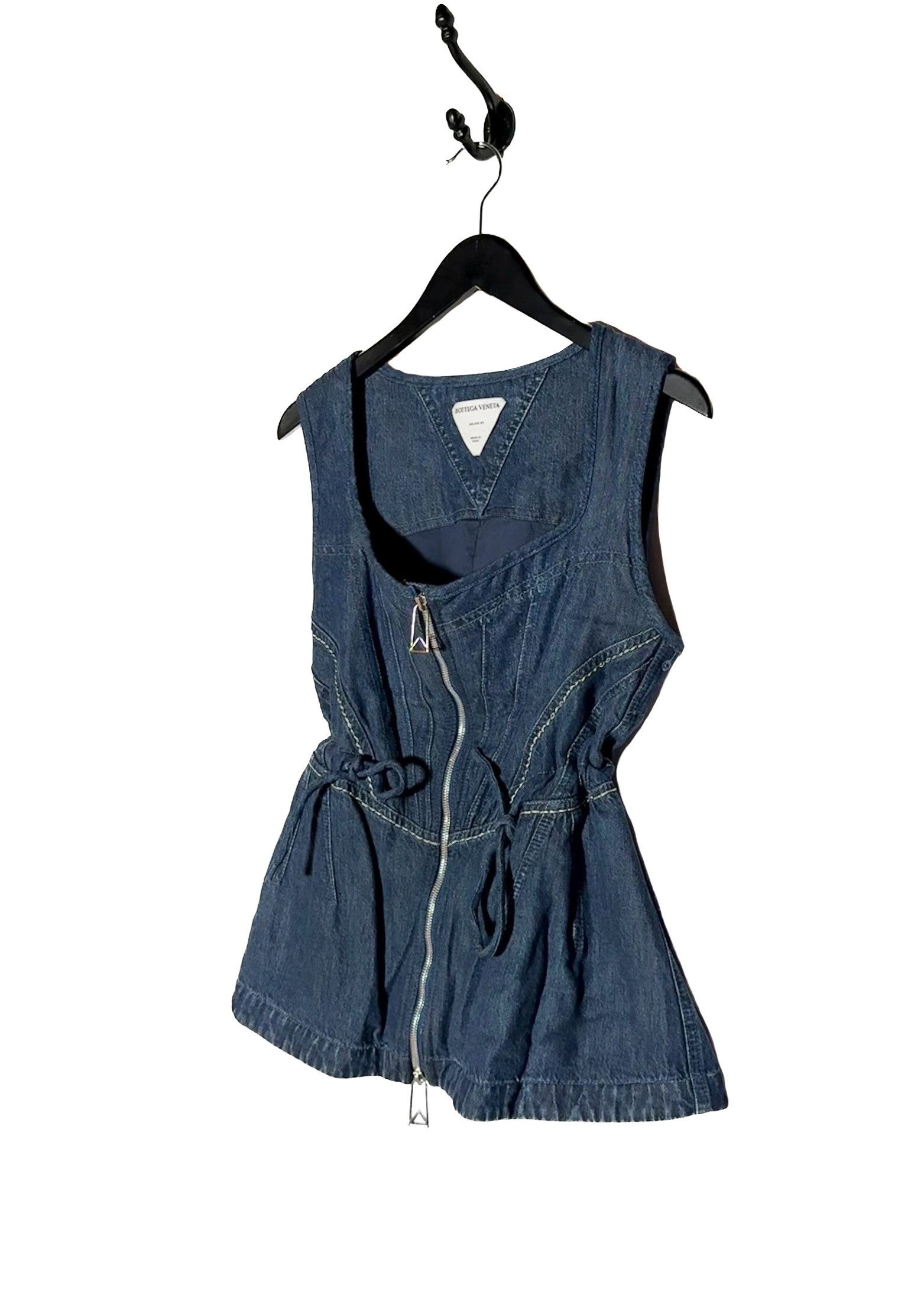 Bottega Veneta Bottega Veneta Blue Fluid Denim Corset Top Size XS / US 0-2 / IT 36-38 - 2 Thumbnail