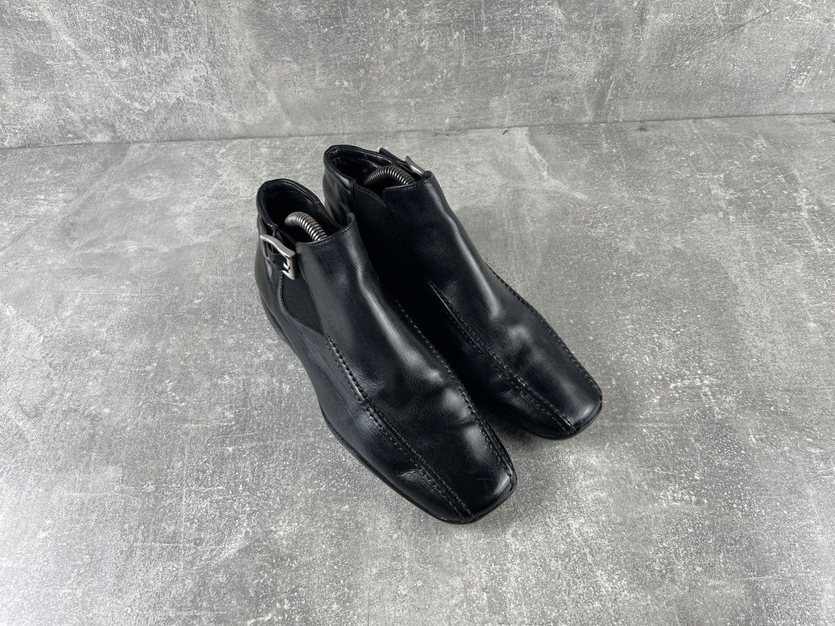 Prada Prada Ankle Leather Boots Black Slip On Buckle Size US 7.5 / IT 37.5 - 3 Thumbnail