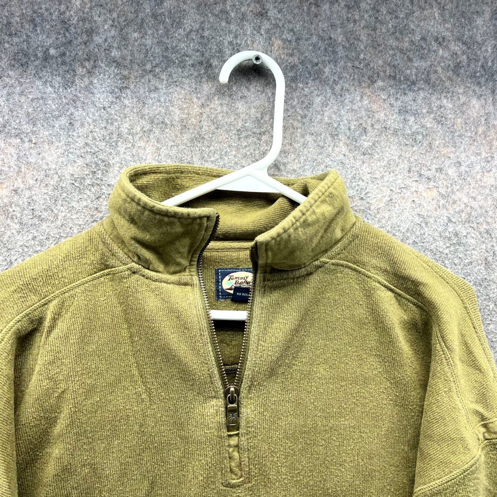 Tommy Bahama VINTAGE Tommy Bahama Sweater Mens Large Green Olive Mock Neck Pullover Fleece Long Sleeve Quarter Zip Knit Stable All Seasons Cooking? Size US L / EU 52-54 / 3 - 3 Thumbnail