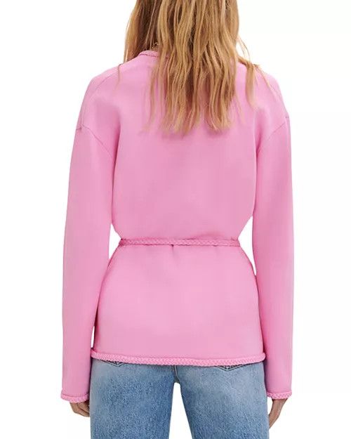Maje MAJE Madene Belted Knit Cardigan Pink Size 1/S Size S / US 4 / IT 40 - 3 Thumbnail