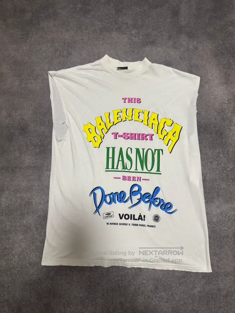 Other Balenciaga 3D Colorful Letter Printed Destroyed Sleeveless Size US S / EU 44-46 / 1 - 1 Thumbnail