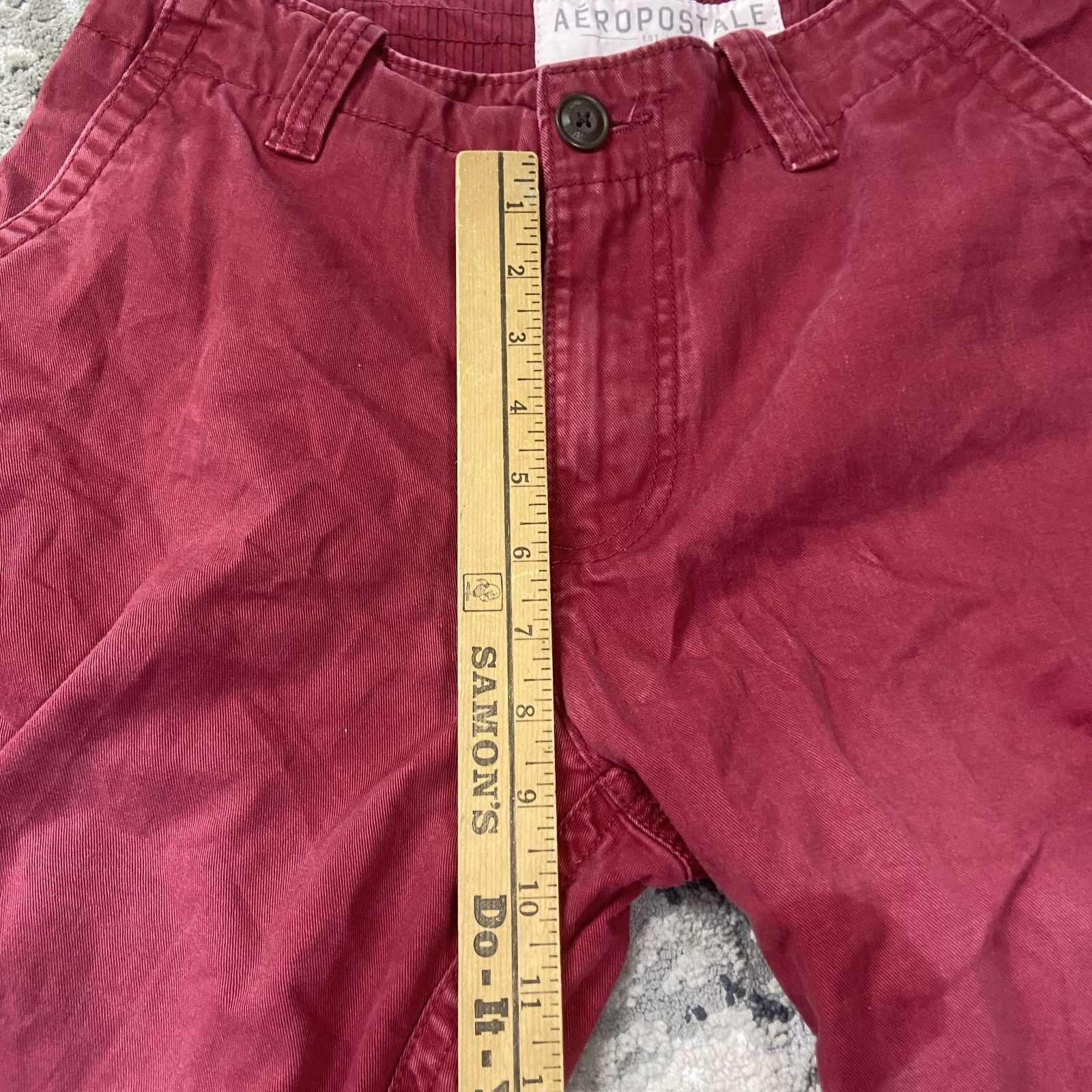 & Other Stories Aeropostale Y2K Cargo Shorts Mens 30 Red Canvas Cotton Size US 30 / EU 46 - 5 Thumbnail