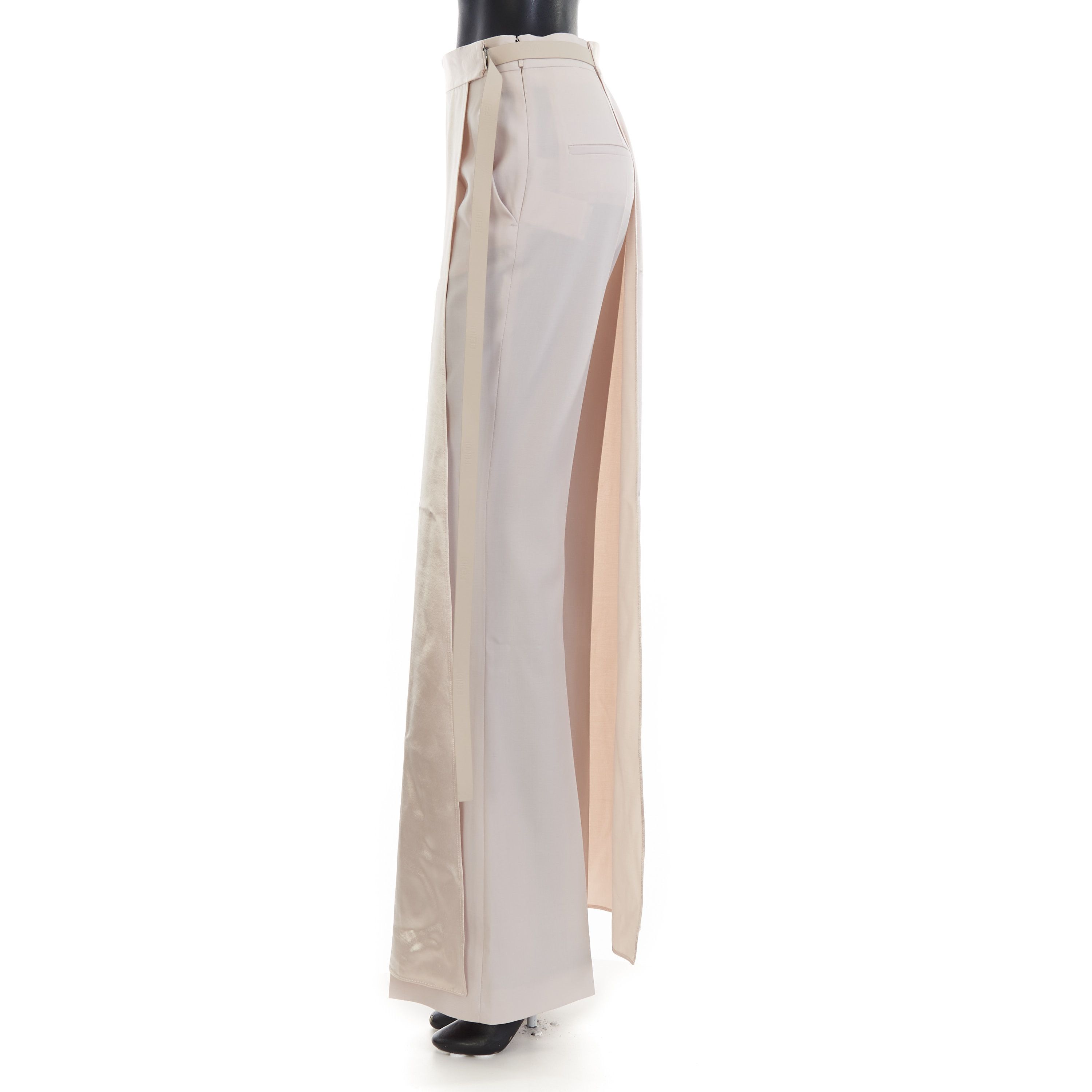 Fendi Beige Satin Trousers - Satin Panel, Asymmetrical Effect Size 28" / US 6 / IT 42 - 11 Thumbnail