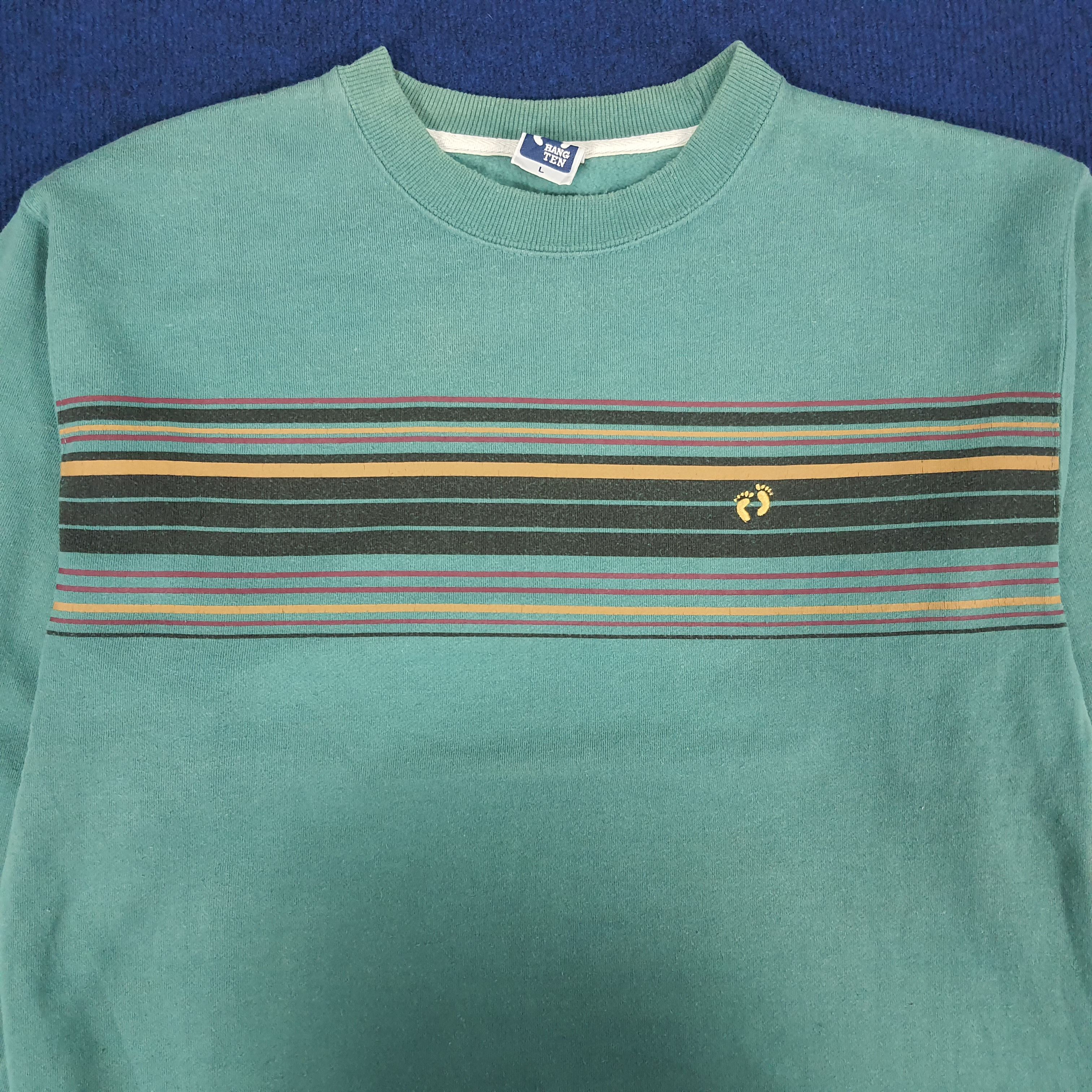 Hang Ten × Vintage Vintage Hang Ten Striped Sweatshirts Size US M / EU 48-50 / 2 - 2 Thumbnail