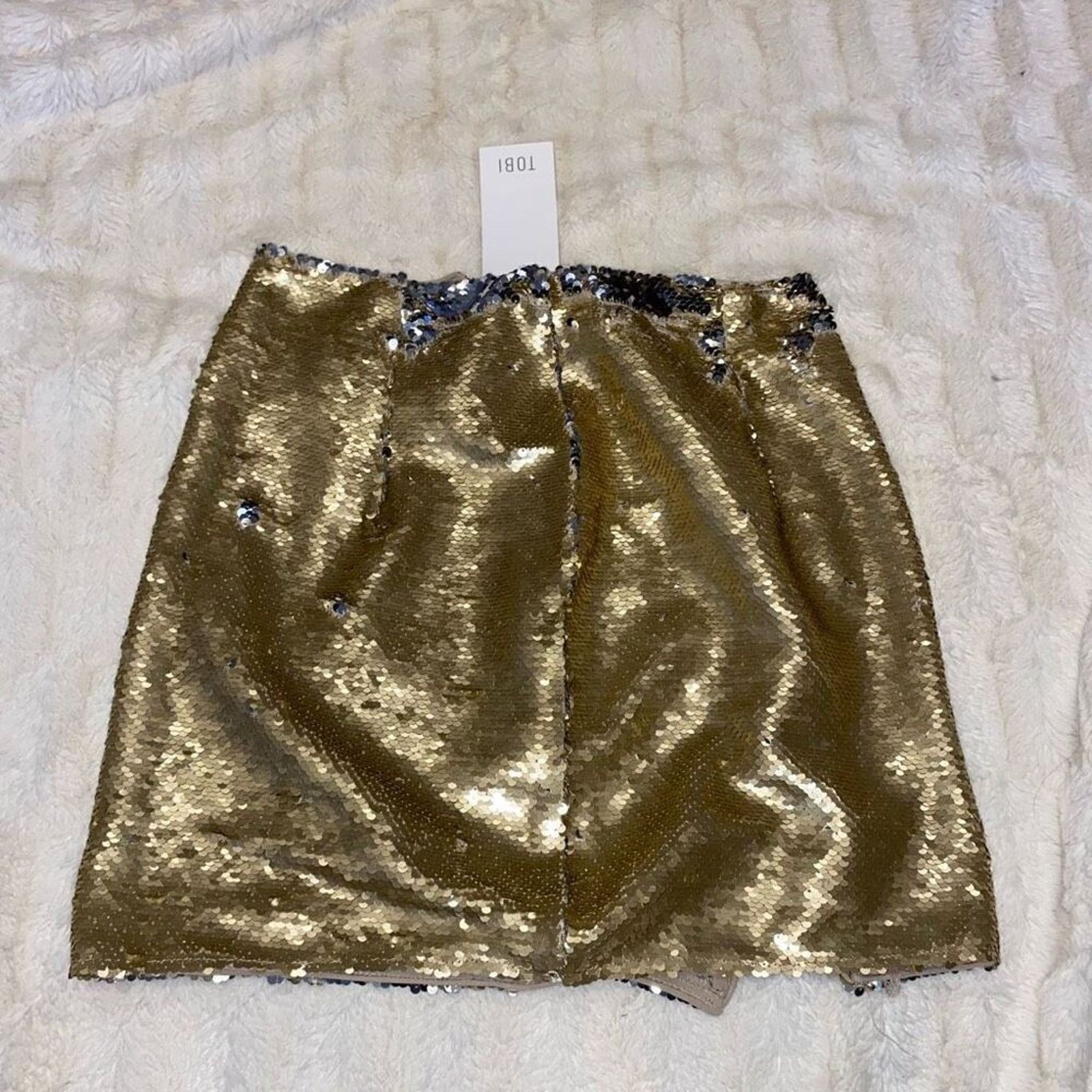 Other Tobi Gold and Silver Sequin Mini Skirt | Sz S, NWT Size 27" / US 4 / IT 40 - 2 Thumbnail