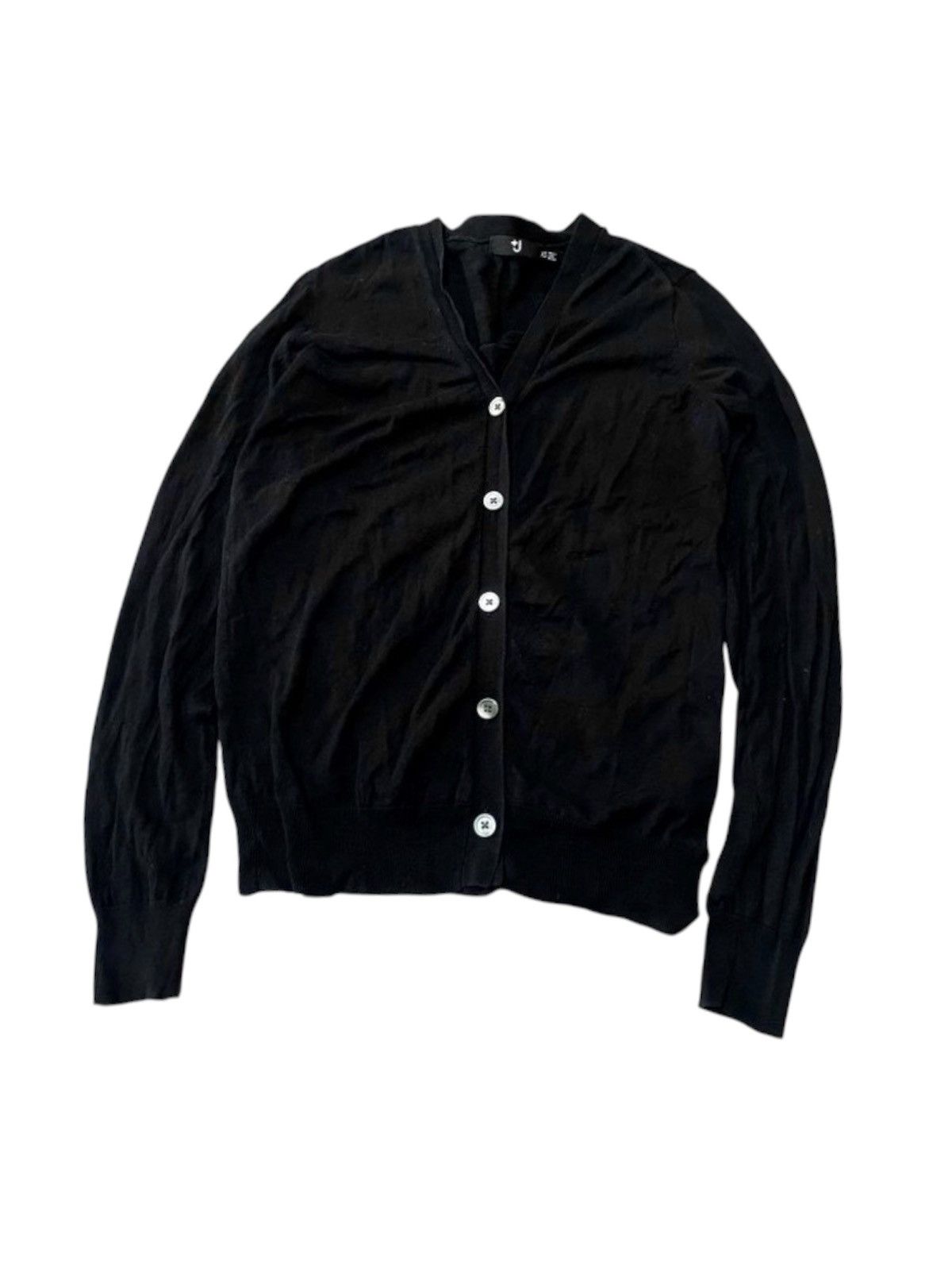 Jil Sander × Uniqlo Jil Sander Uniqlo Black Silk Cotton Button Cardigan Sweater Size US XS / EU 42 / 0 - 1 Thumbnail
