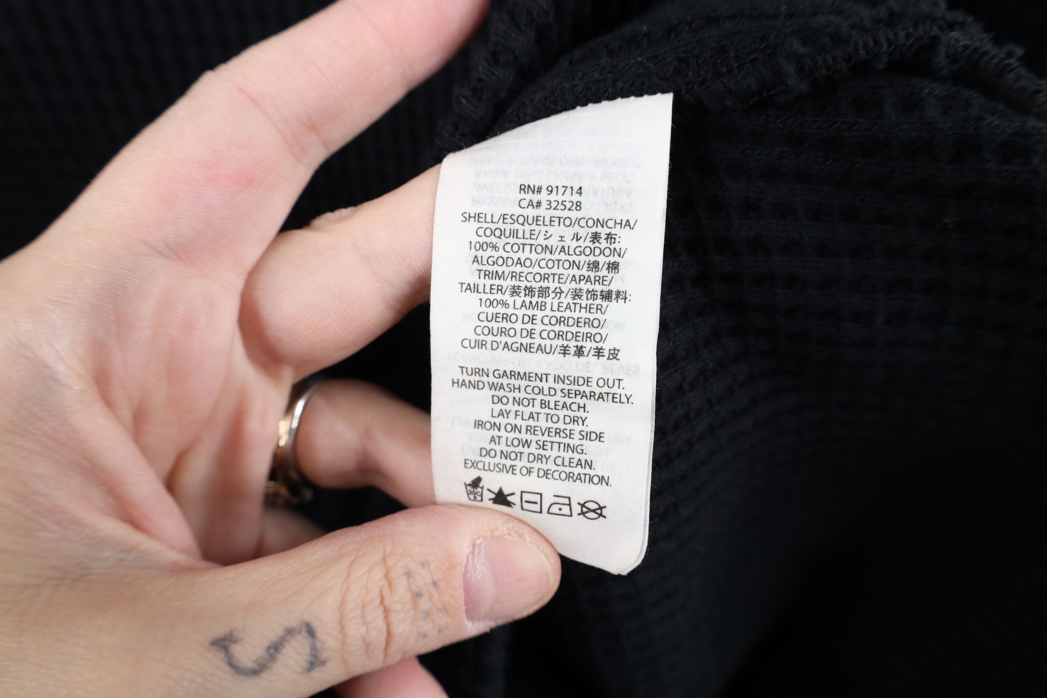 Armani Exchange Armani Exchange Leather Trim Thermal Waffle Knit Hoodie Size US L / EU 52-54 / 3 - 10 Thumbnail