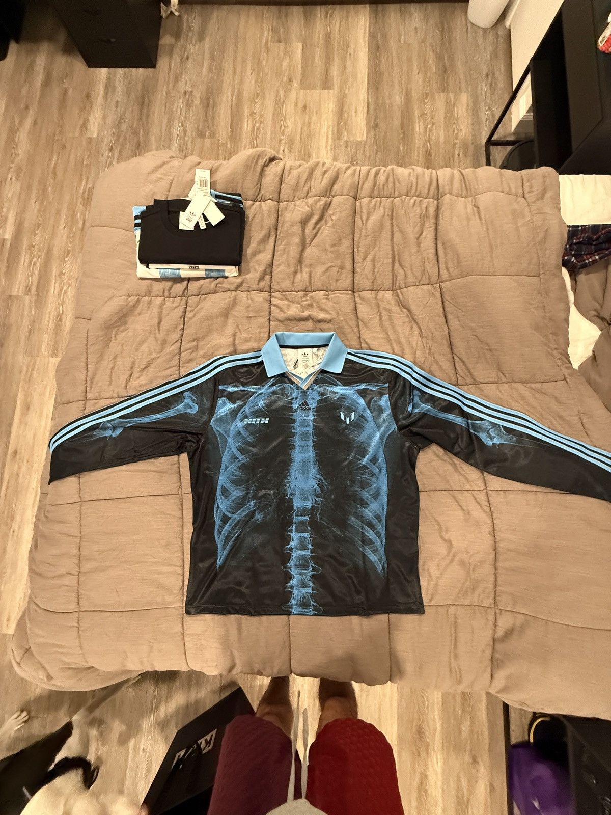 Adidas × Kith Kith x Messi Skeleton GK Long Sleeve Jersey Black/Blue Size US L / EU 52-54 / 3 - 1 Thumbnail